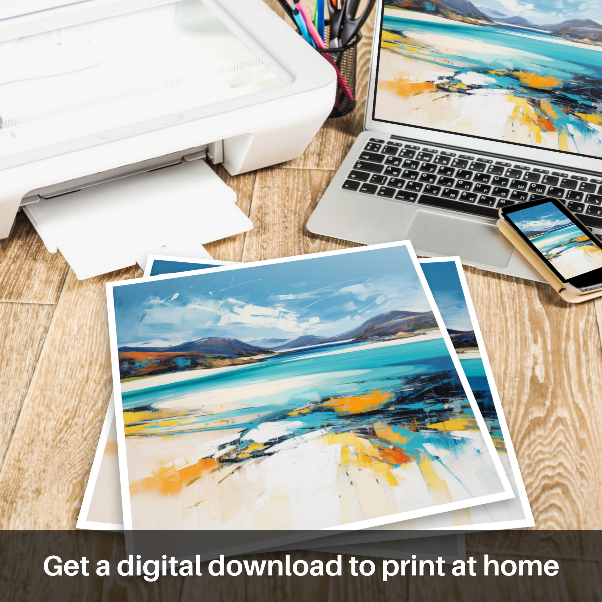 Downloadable and printable picture of Luskentyre Beach, Isle of Harris