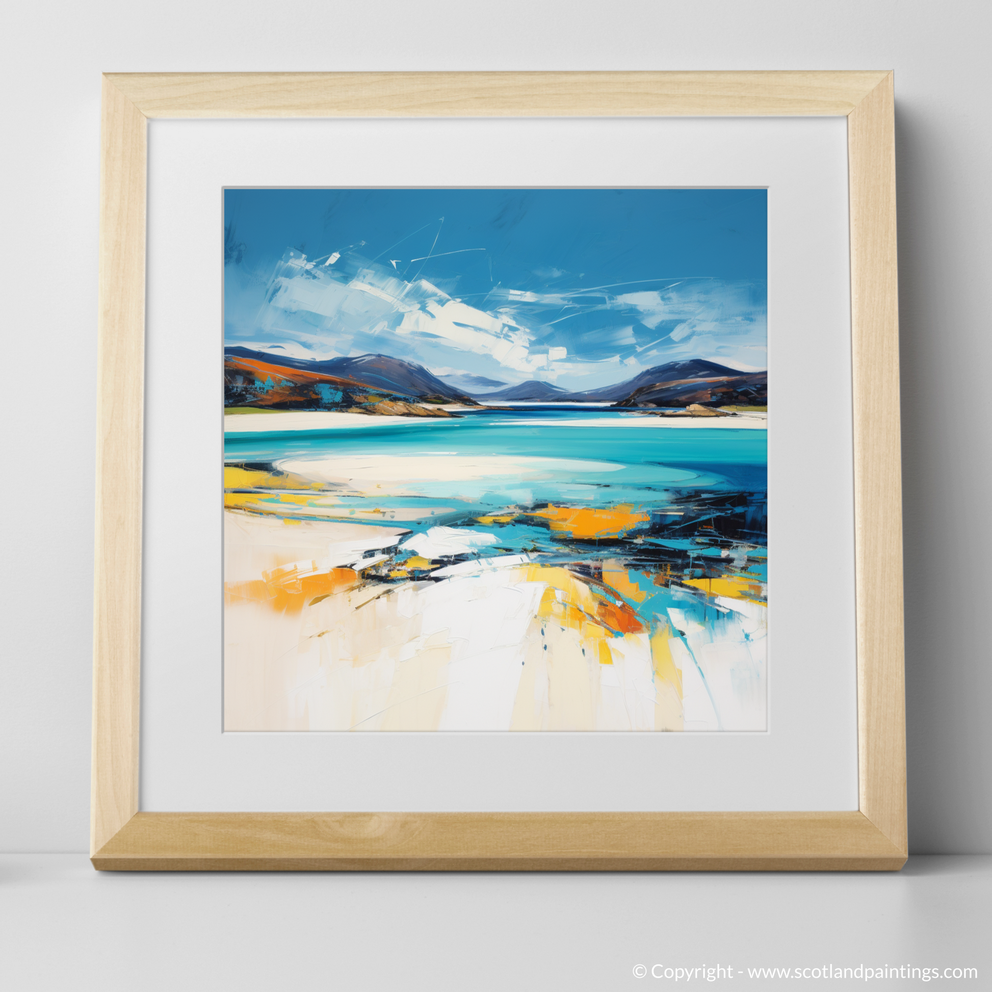 Art Print of Luskentyre Beach, Isle of Harris with a natural frame