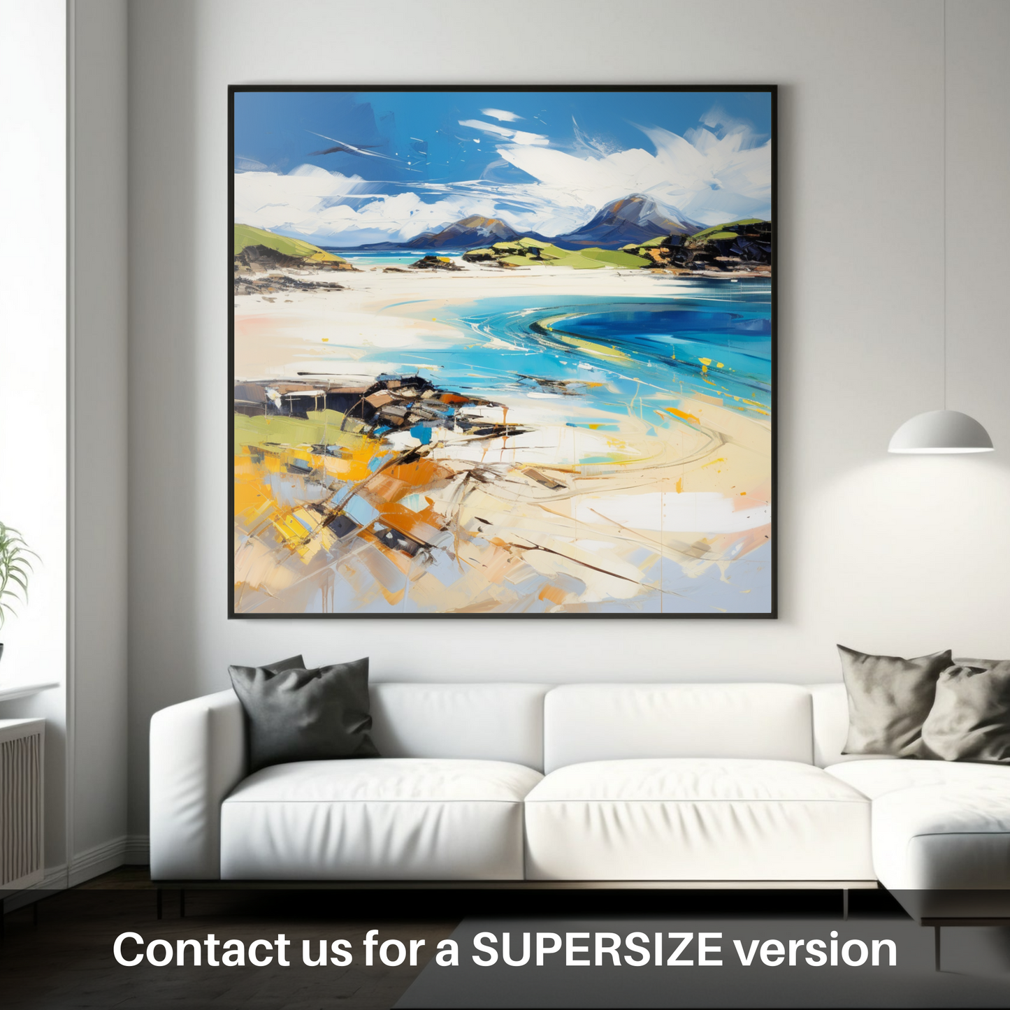 Painting and Art Print of Camusdarach Beach, Arisaig. Expressionism of Camusdarach Beach: A Scottish Coastal Tapestry.