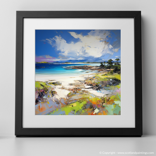 Art Print of Camusdarach Beach, Arisaig with a black frame