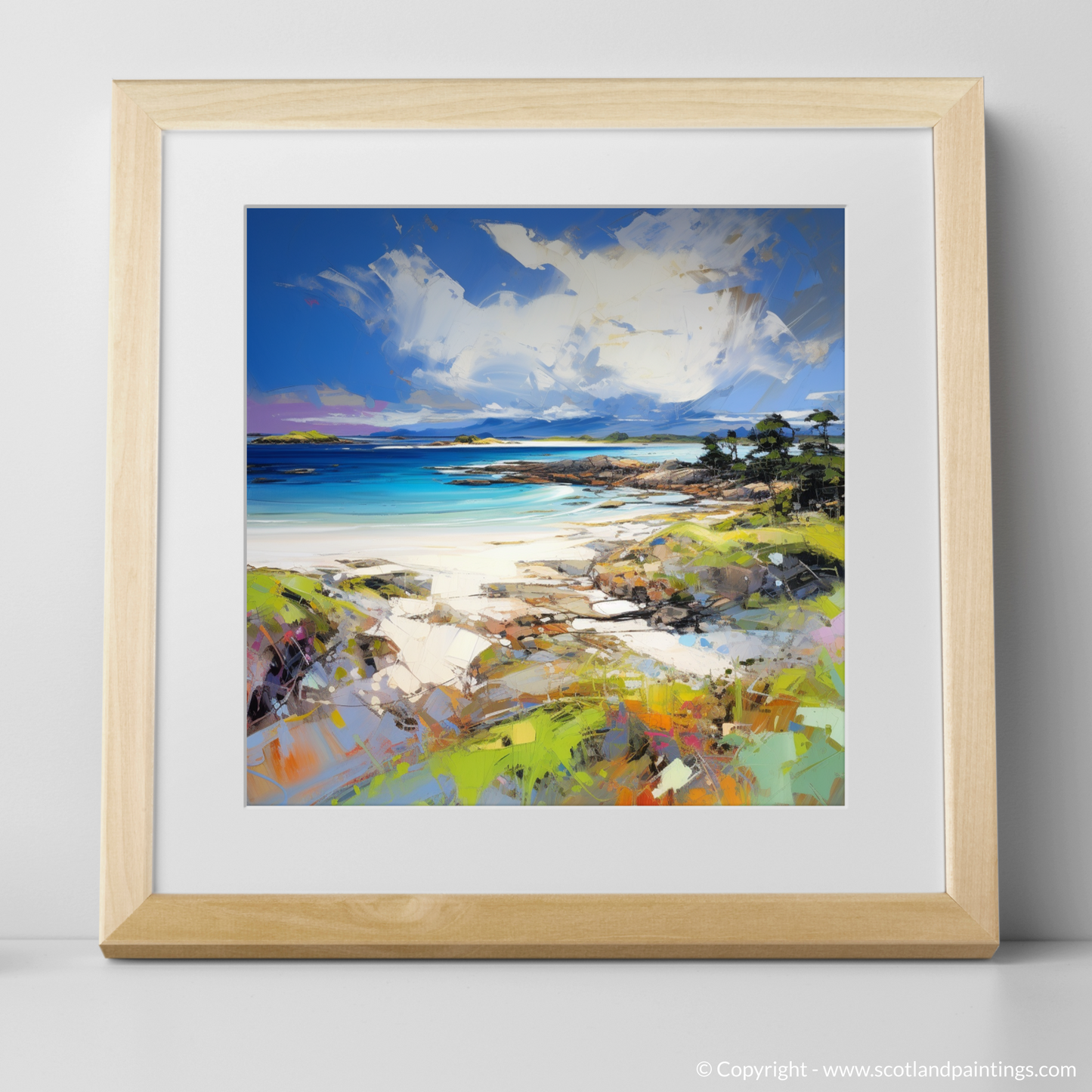 Art Print of Camusdarach Beach, Arisaig with a natural frame