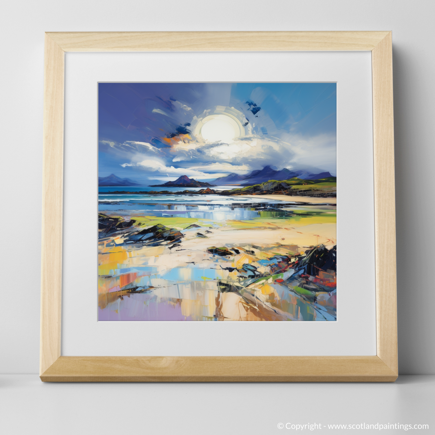 Art Print of Camusdarach Beach, Arisaig with a natural frame