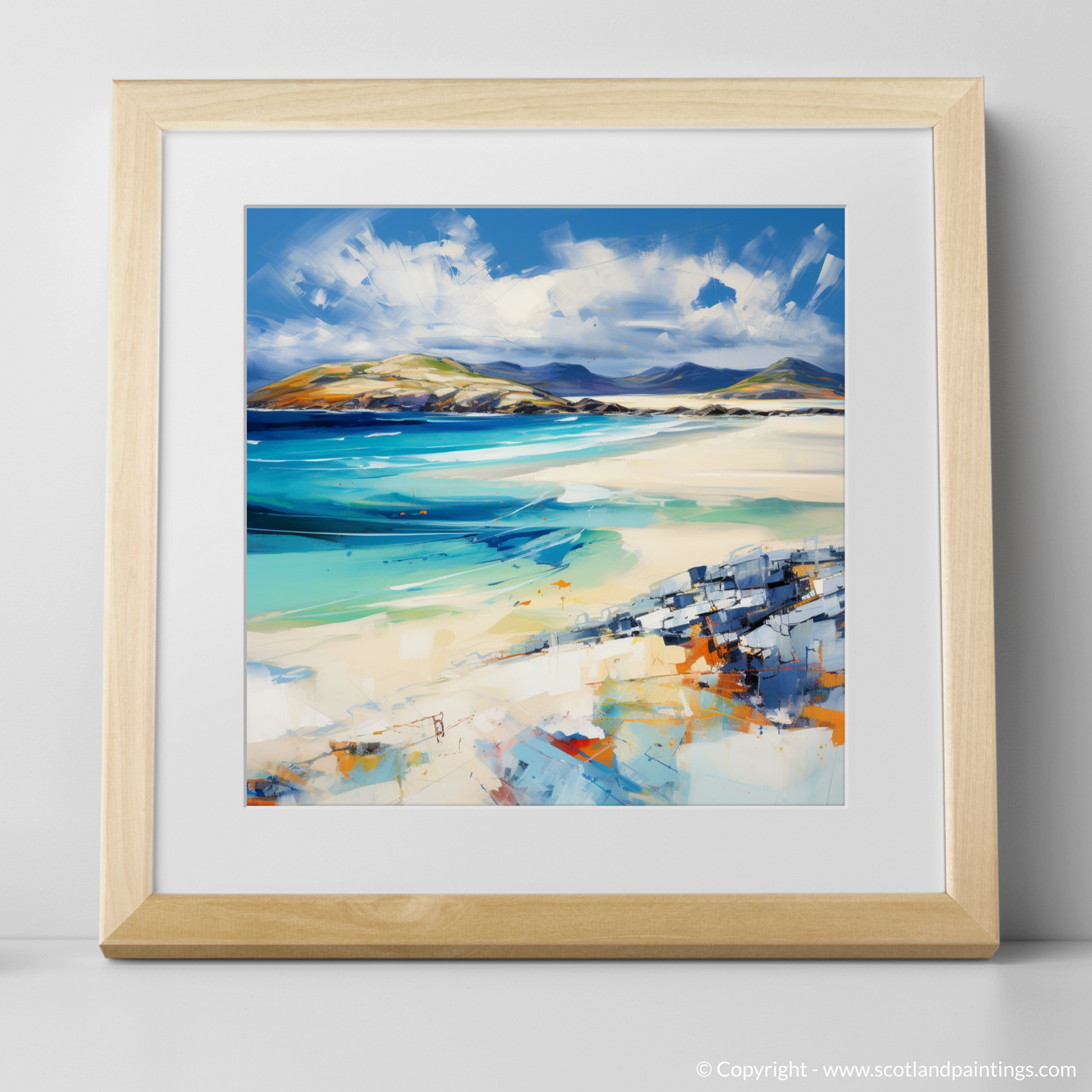 Art Print of Luskentyre Beach, Isle of Harris with a natural frame