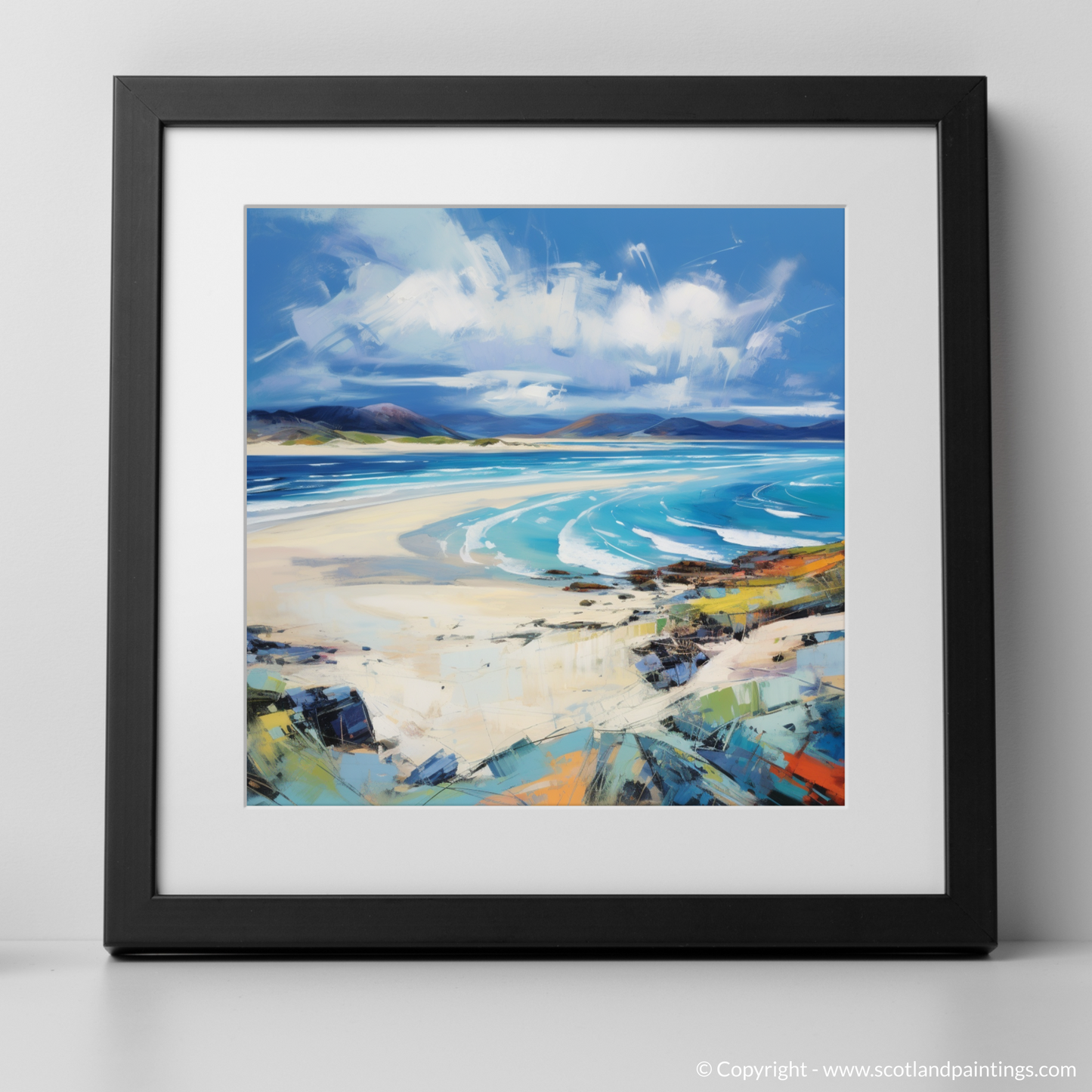 Art Print of Luskentyre Beach, Isle of Harris with a black frame