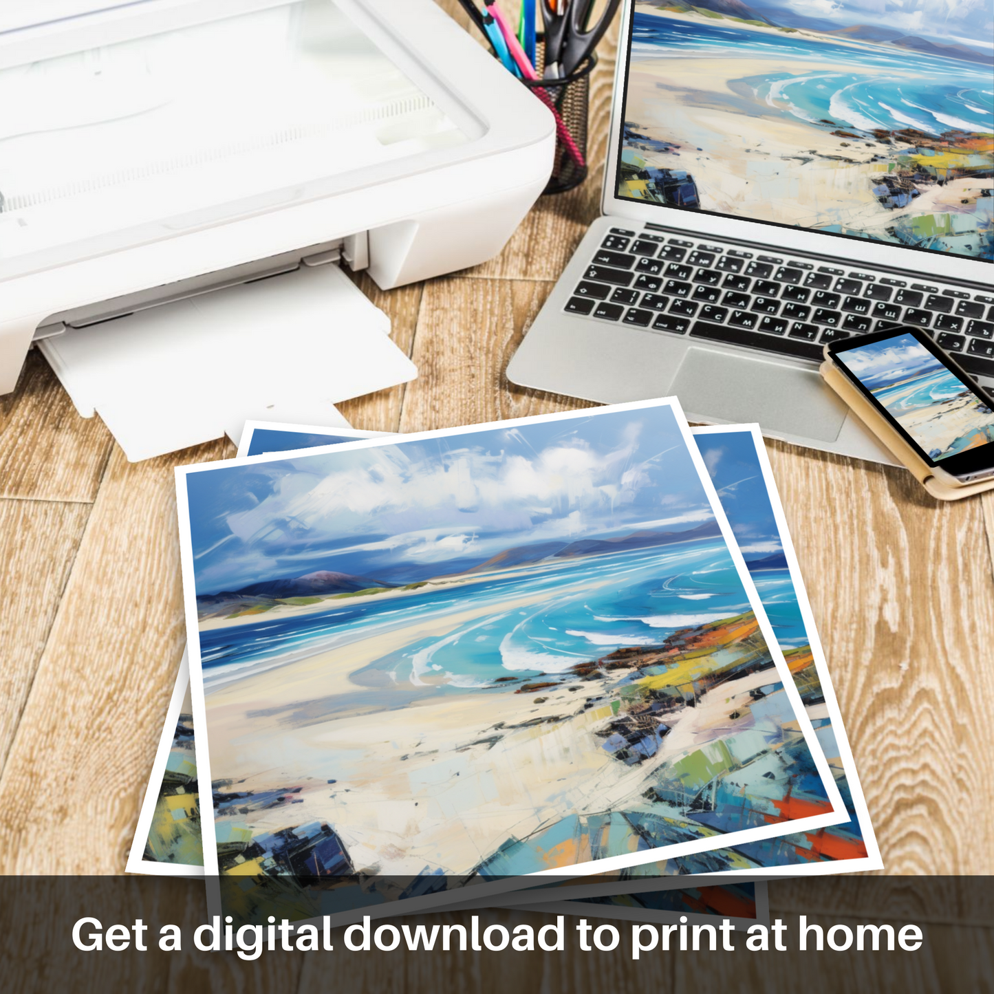 Downloadable and printable picture of Luskentyre Beach, Isle of Harris