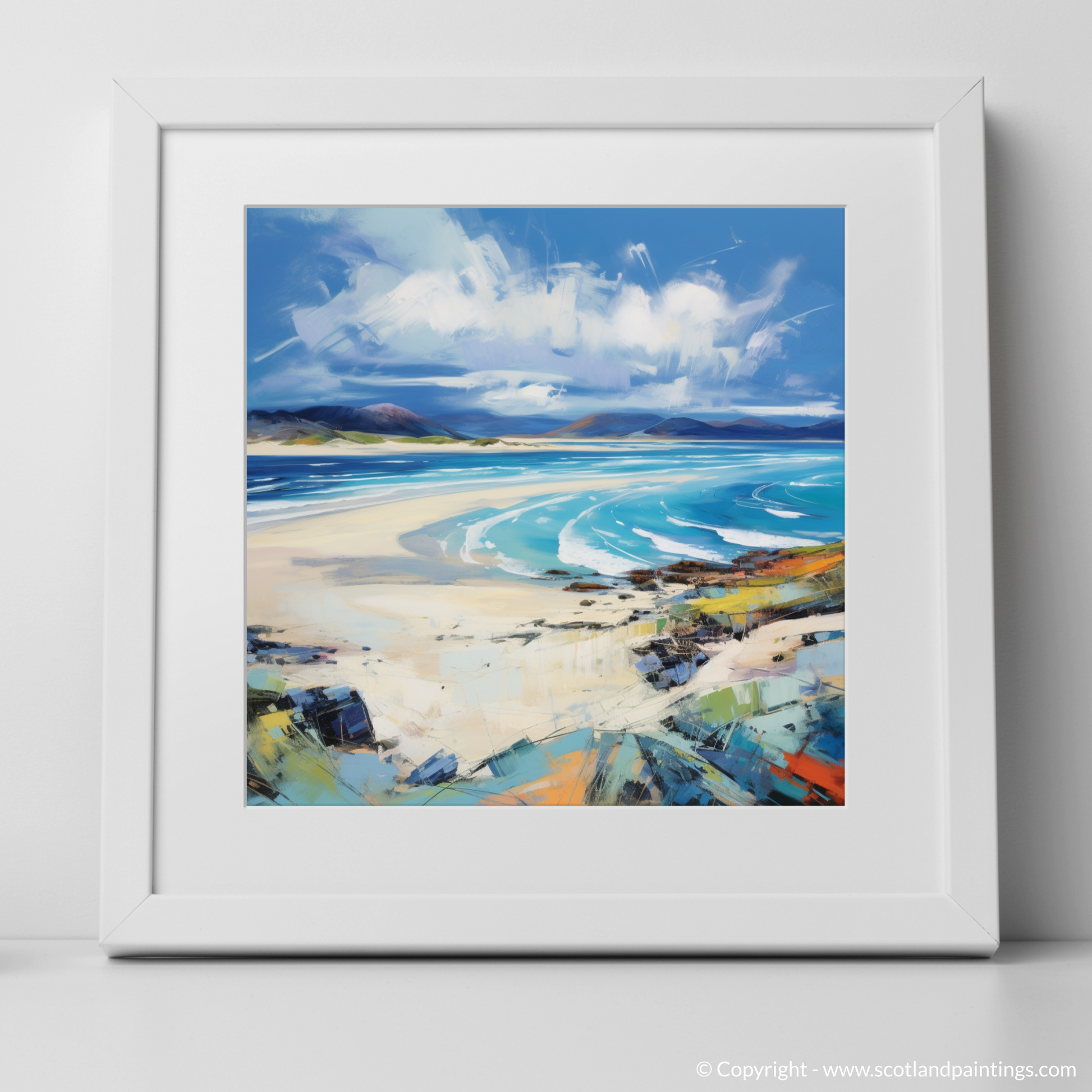 Art Print of Luskentyre Beach, Isle of Harris with a white frame