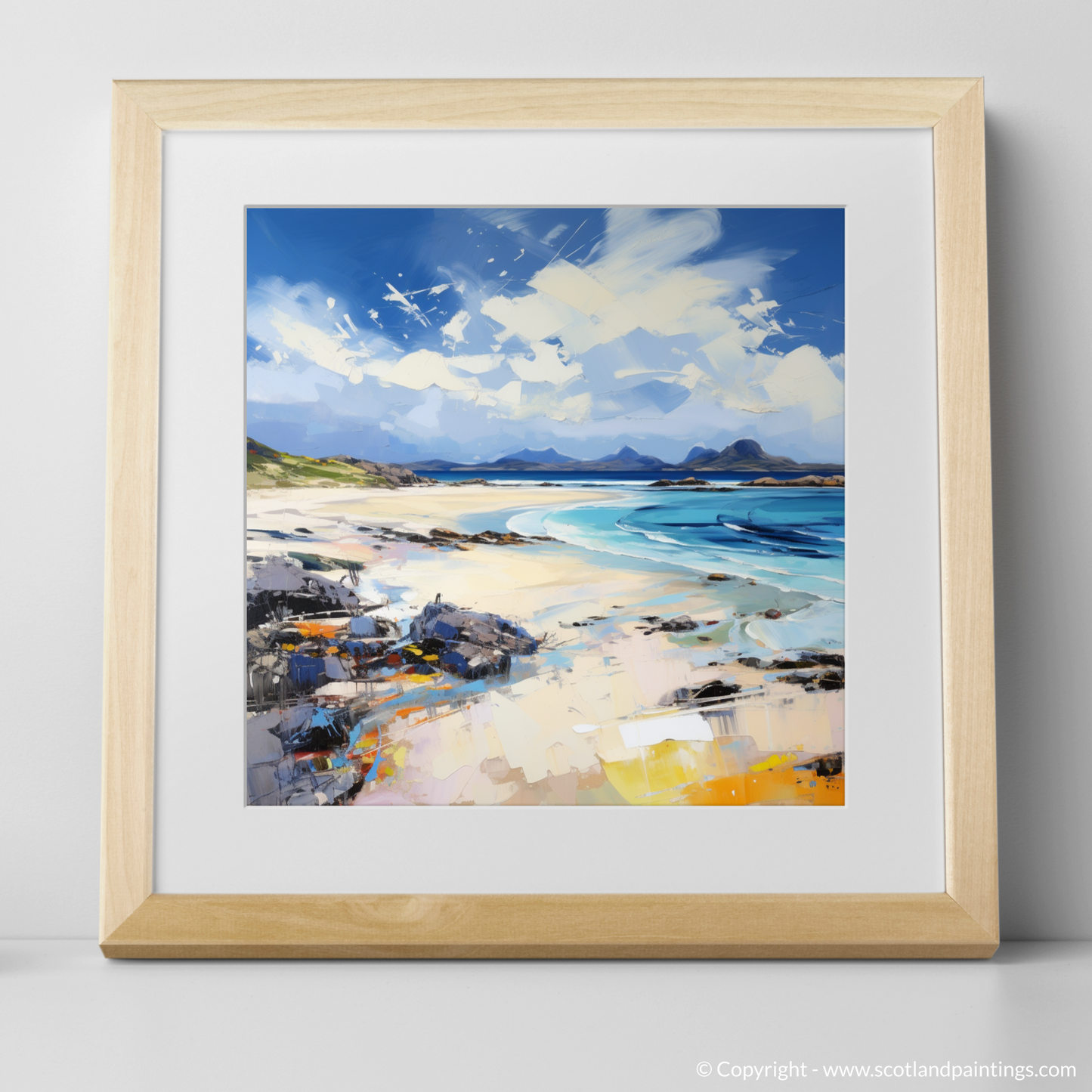 Art Print of Camusdarach Beach, Arisaig with a natural frame