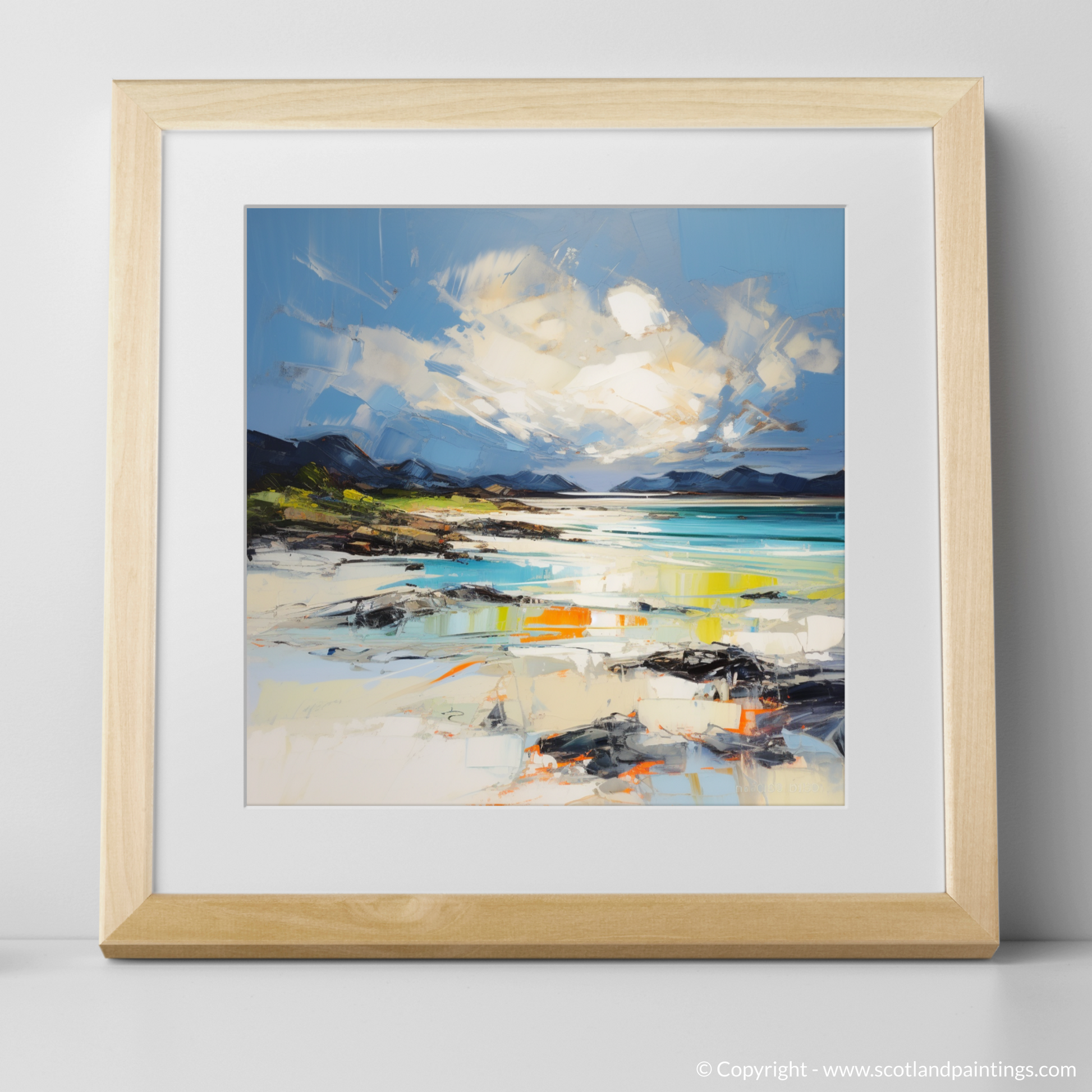 Art Print of Camusdarach Beach, Arisaig with a natural frame