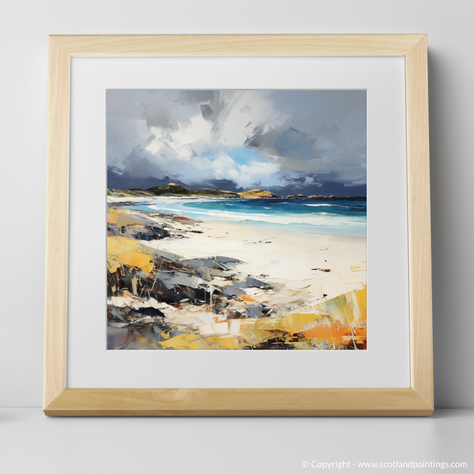 Art Print of Camusdarach Beach, Arisaig with a natural frame