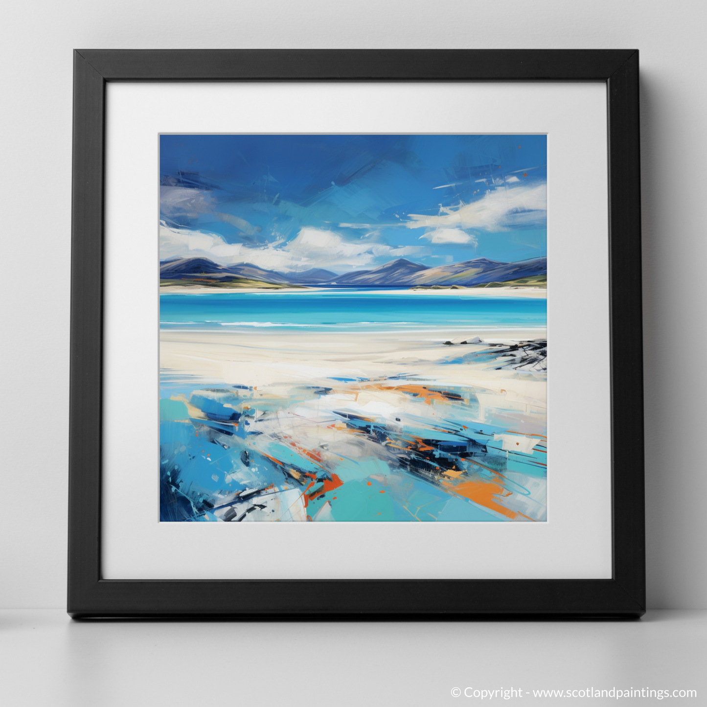 Art Print of Luskentyre Beach, Isle of Harris with a black frame