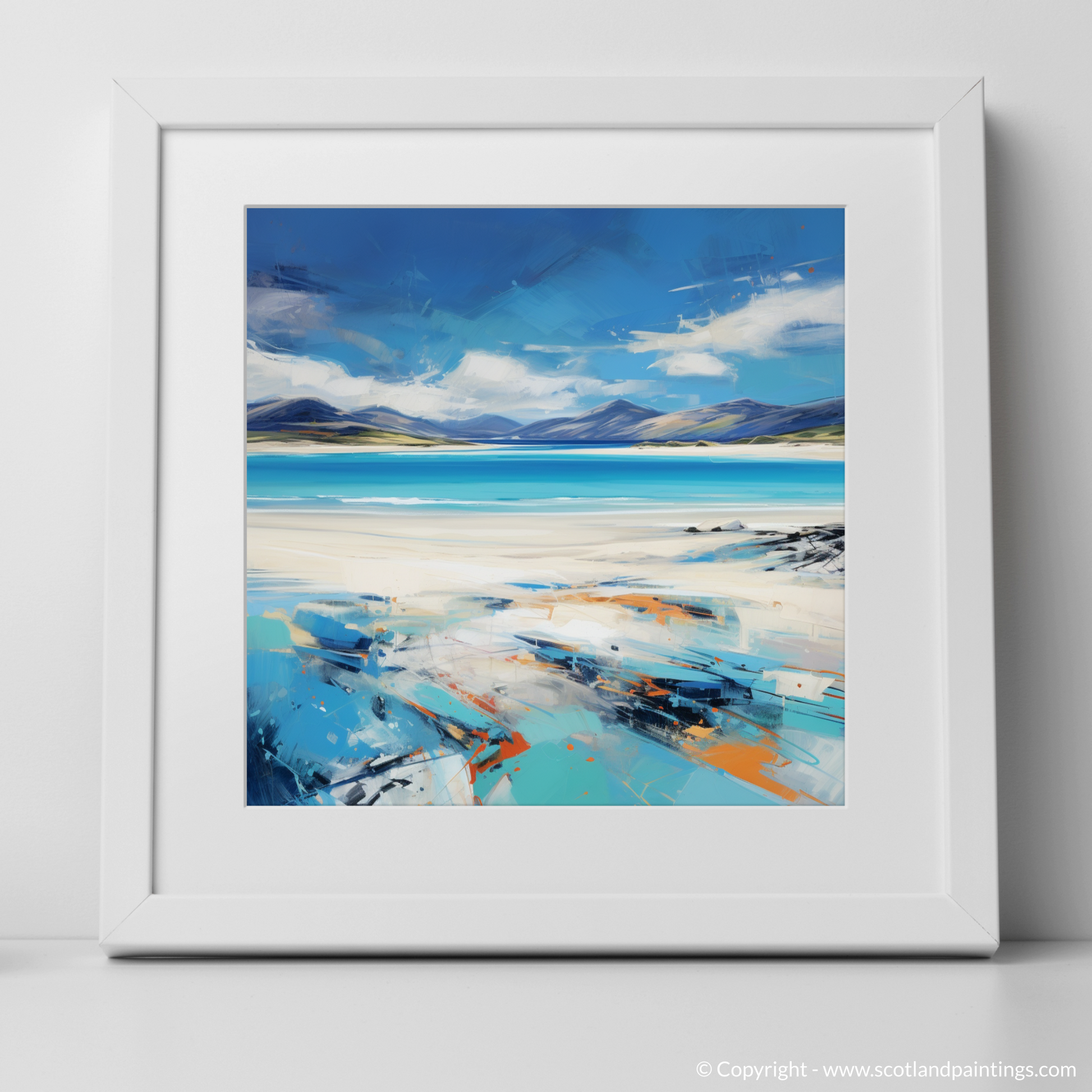 Art Print of Luskentyre Beach, Isle of Harris with a white frame