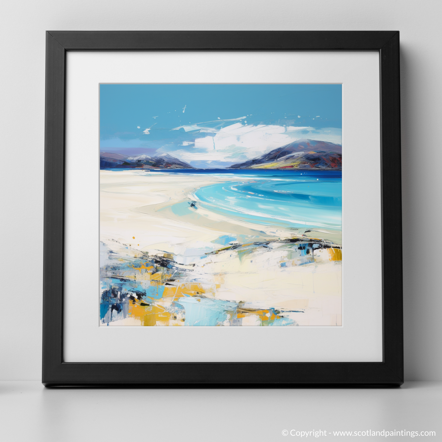 Art Print of Luskentyre Beach, Isle of Harris with a black frame