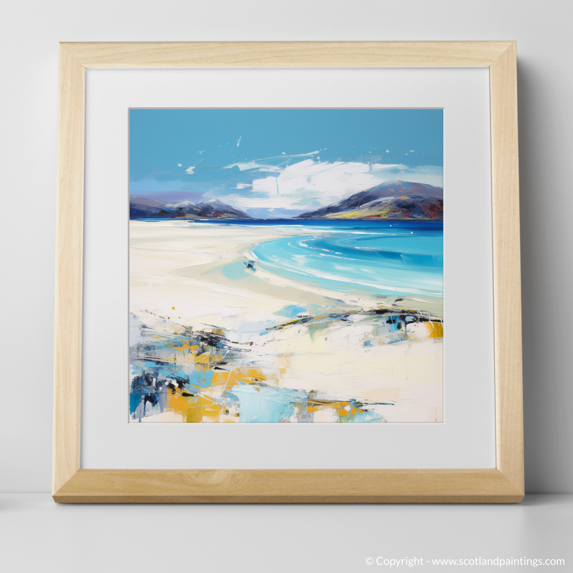 Art Print of Luskentyre Beach, Isle of Harris with a natural frame