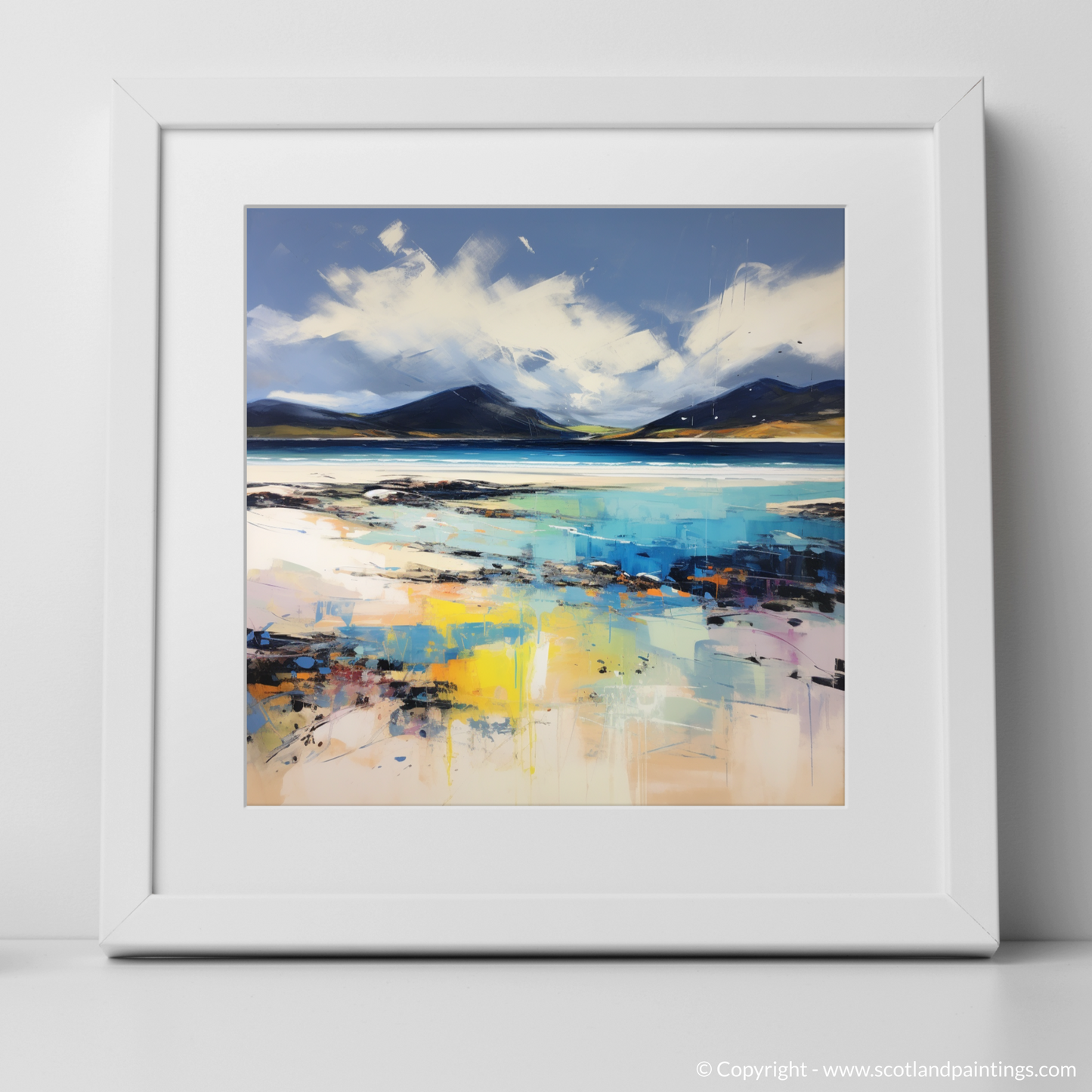 Painting and Art Print of Luskentyre Beach, Isle of Harris. Luskentyre Beach Expressionist Ode.