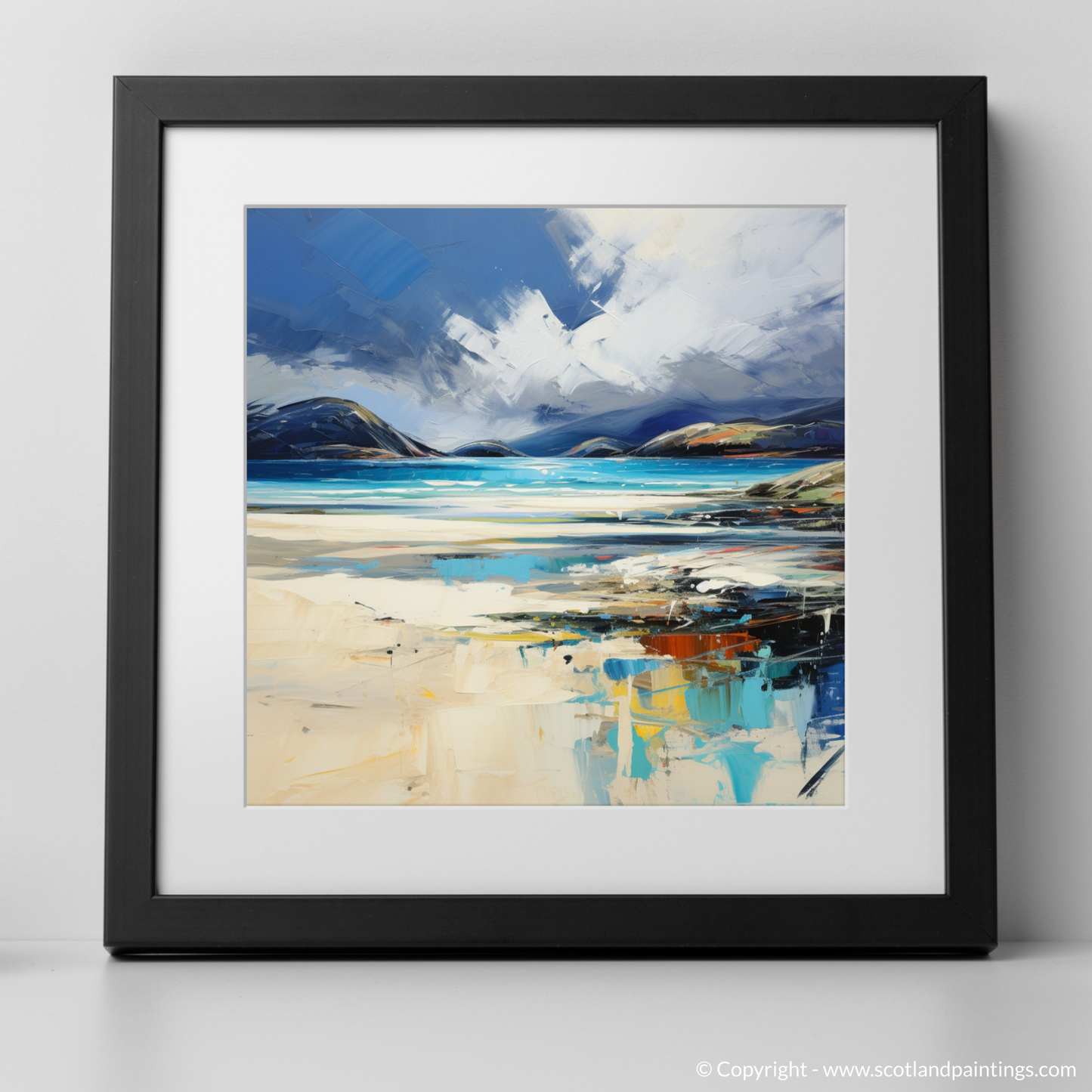 Painting and Art Print of Luskentyre Beach, Isle of Harris. Luskentyre Whispers: An Expressionist Ode to Wild Scotland.