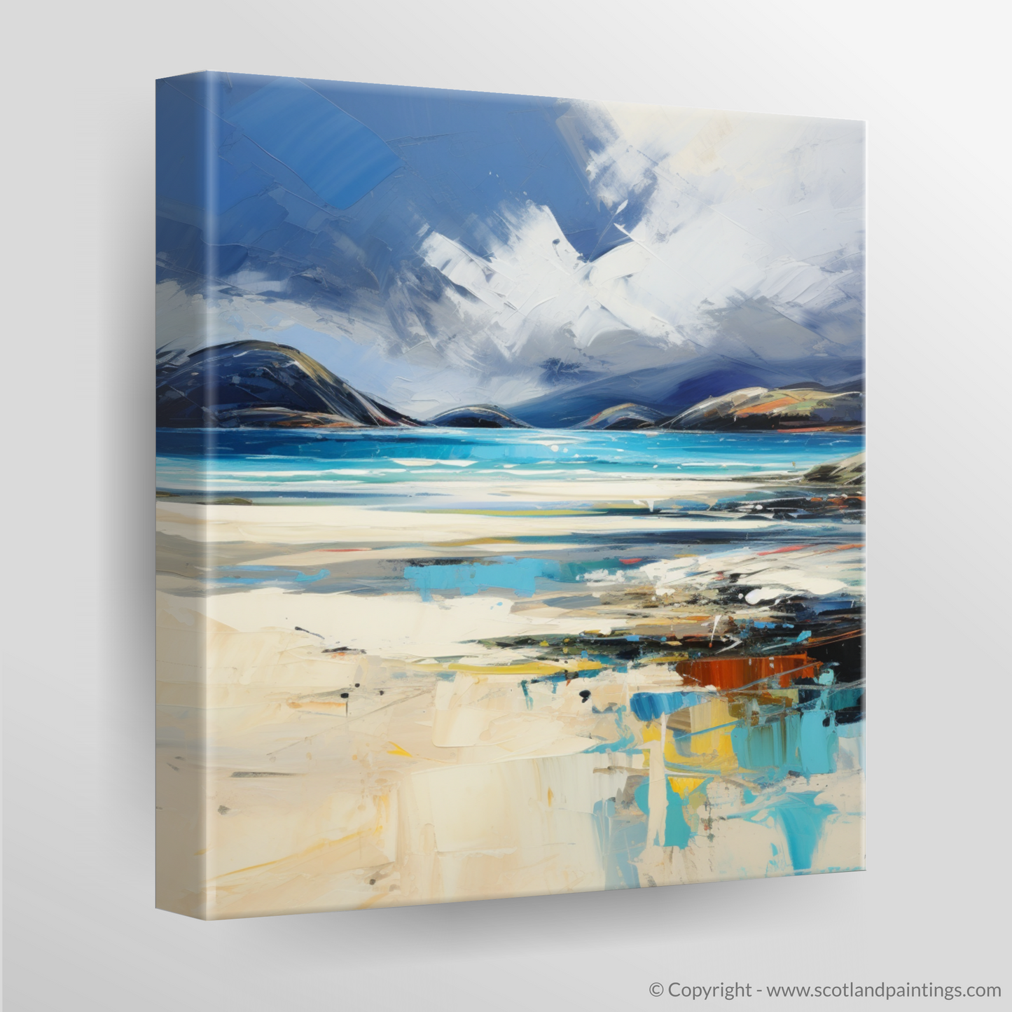 Painting and Art Print of Luskentyre Beach, Isle of Harris. Luskentyre Whispers: An Expressionist Ode to Wild Scotland.