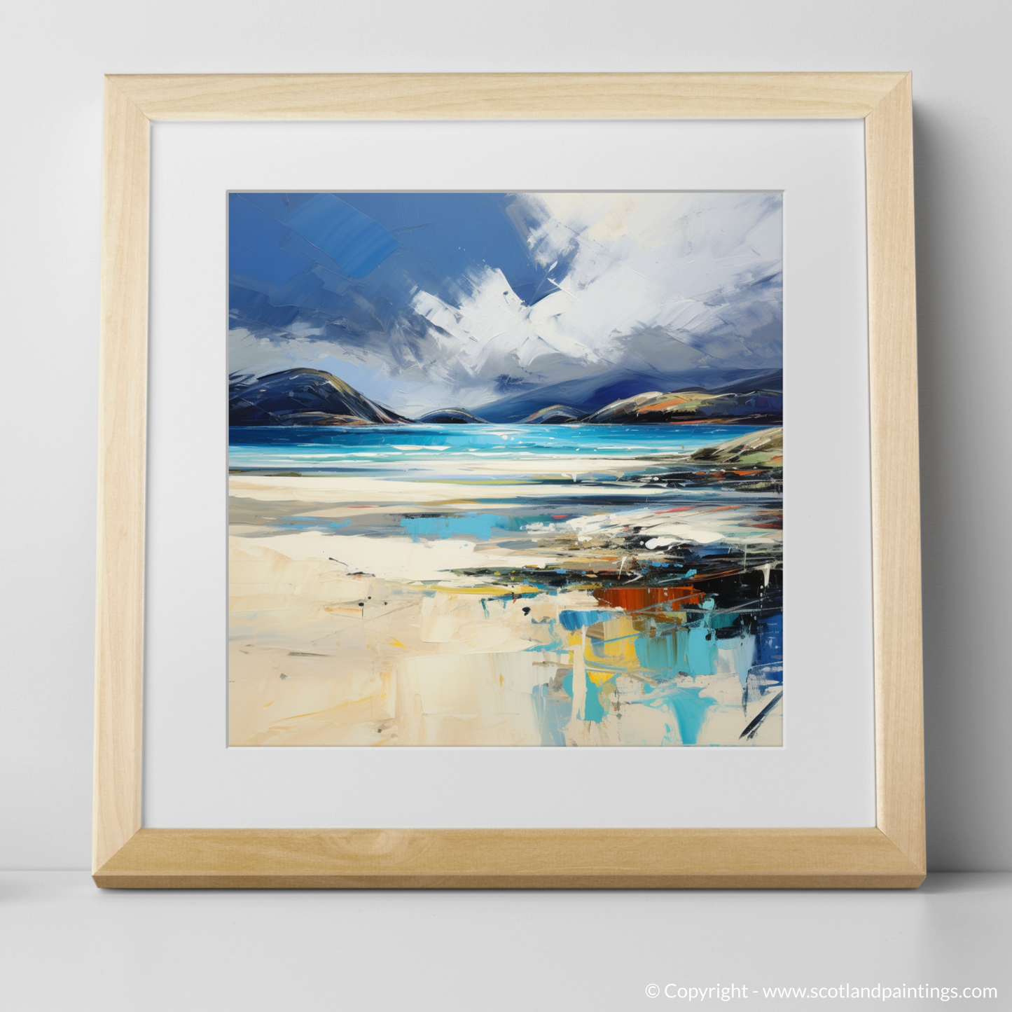 Painting and Art Print of Luskentyre Beach, Isle of Harris. Luskentyre Whispers: An Expressionist Ode to Wild Scotland.