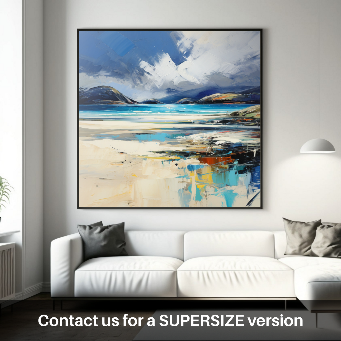 Painting and Art Print of Luskentyre Beach, Isle of Harris. Luskentyre Whispers: An Expressionist Ode to Wild Scotland.