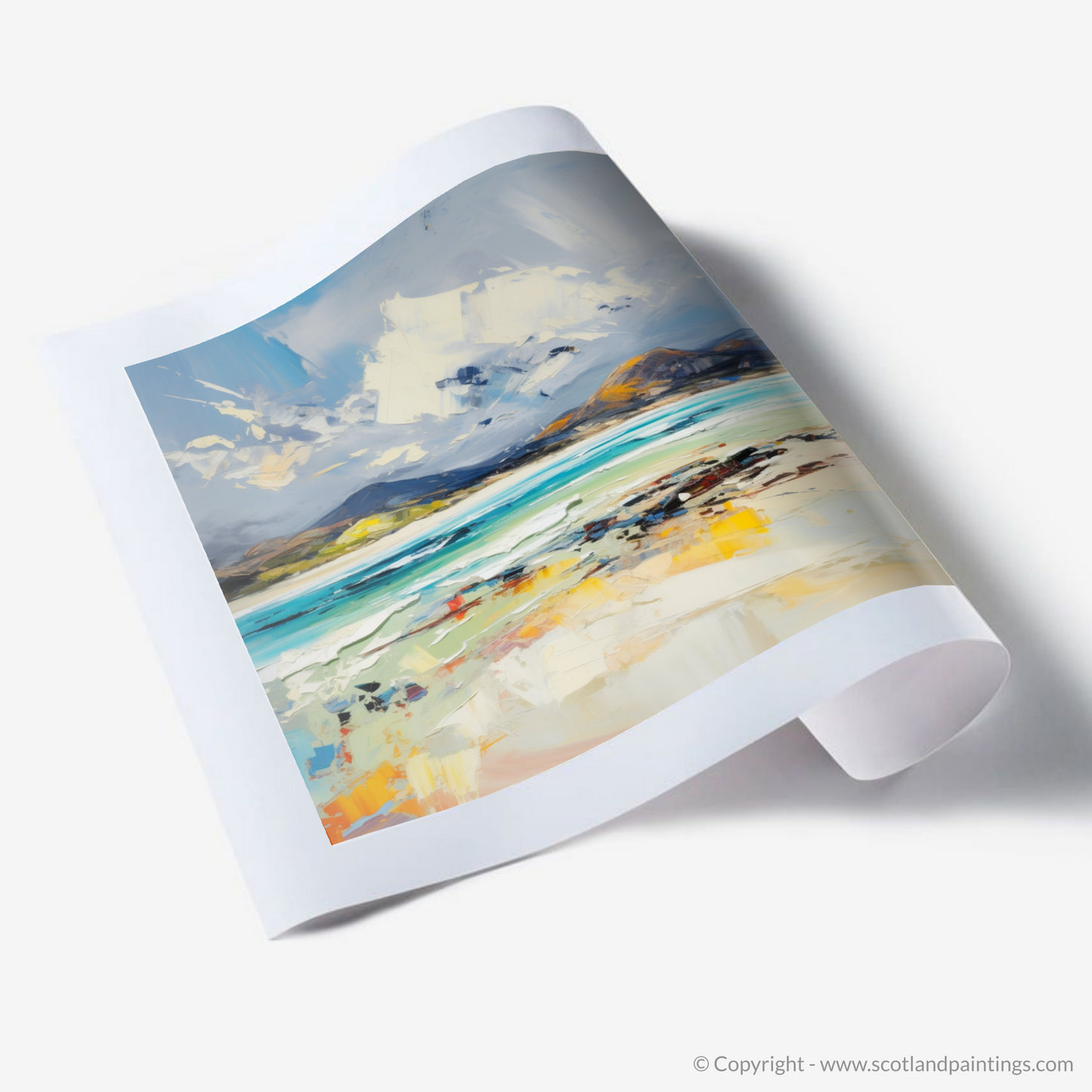 Painting and Art Print of Luskentyre Beach, Isle of Harris. Expressionist Ode to Luskentyre Beach.