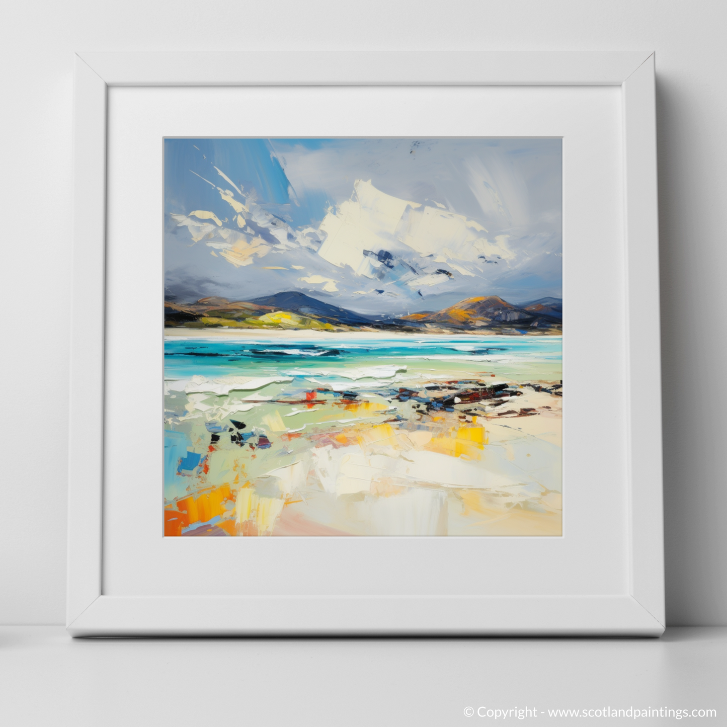 Painting and Art Print of Luskentyre Beach, Isle of Harris. Expressionist Ode to Luskentyre Beach.