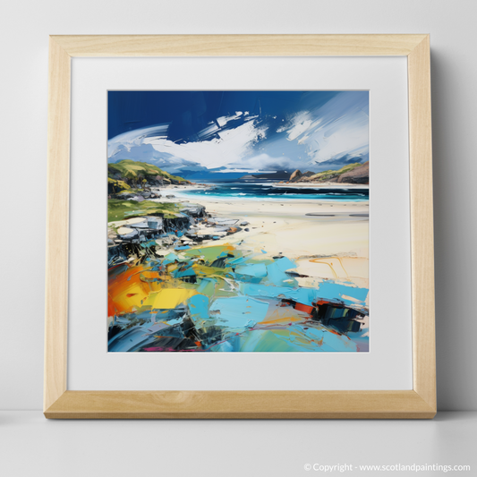 Art Print of Camusdarach Beach, Arisaig with a natural frame