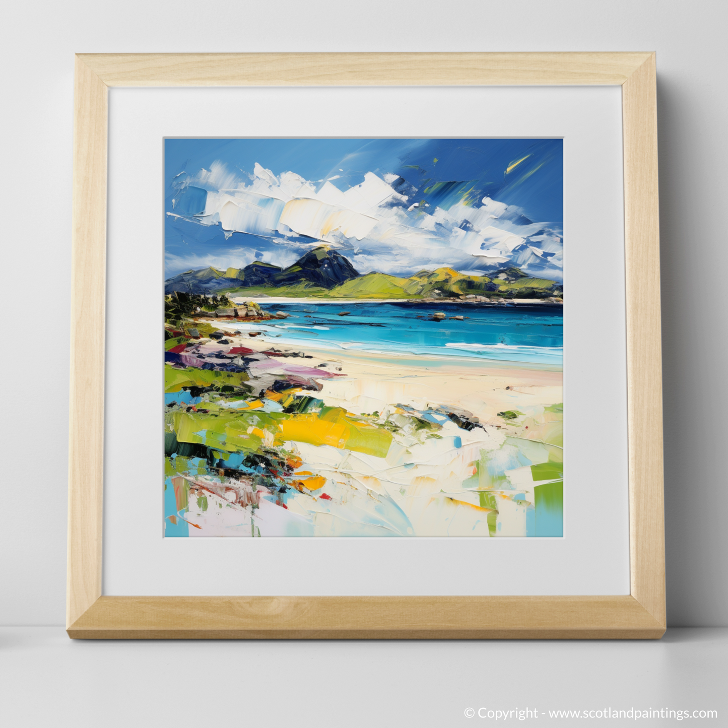 Art Print of Camusdarach Beach, Arisaig with a natural frame