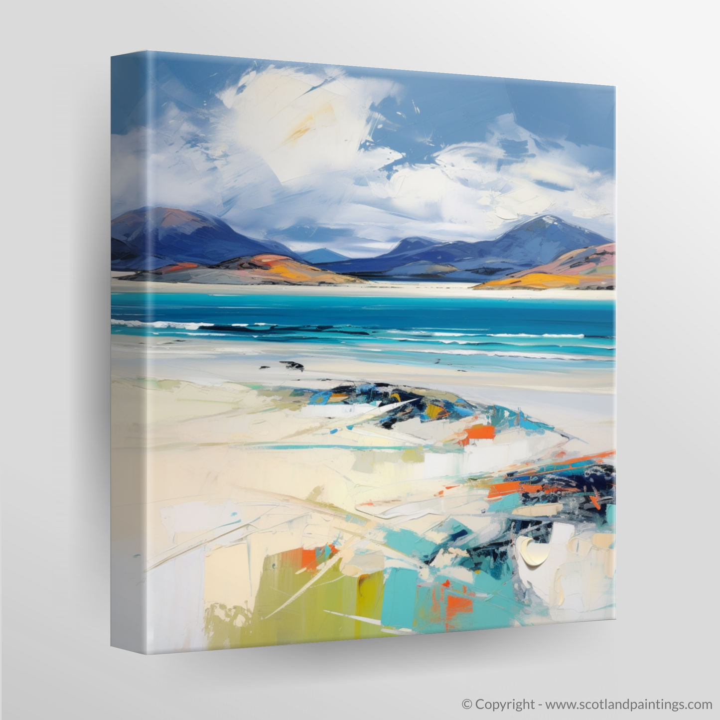 Painting and Art Print of Luskentyre Beach, Isle of Harris. Expressionist Dance of Luskentyre Beach.