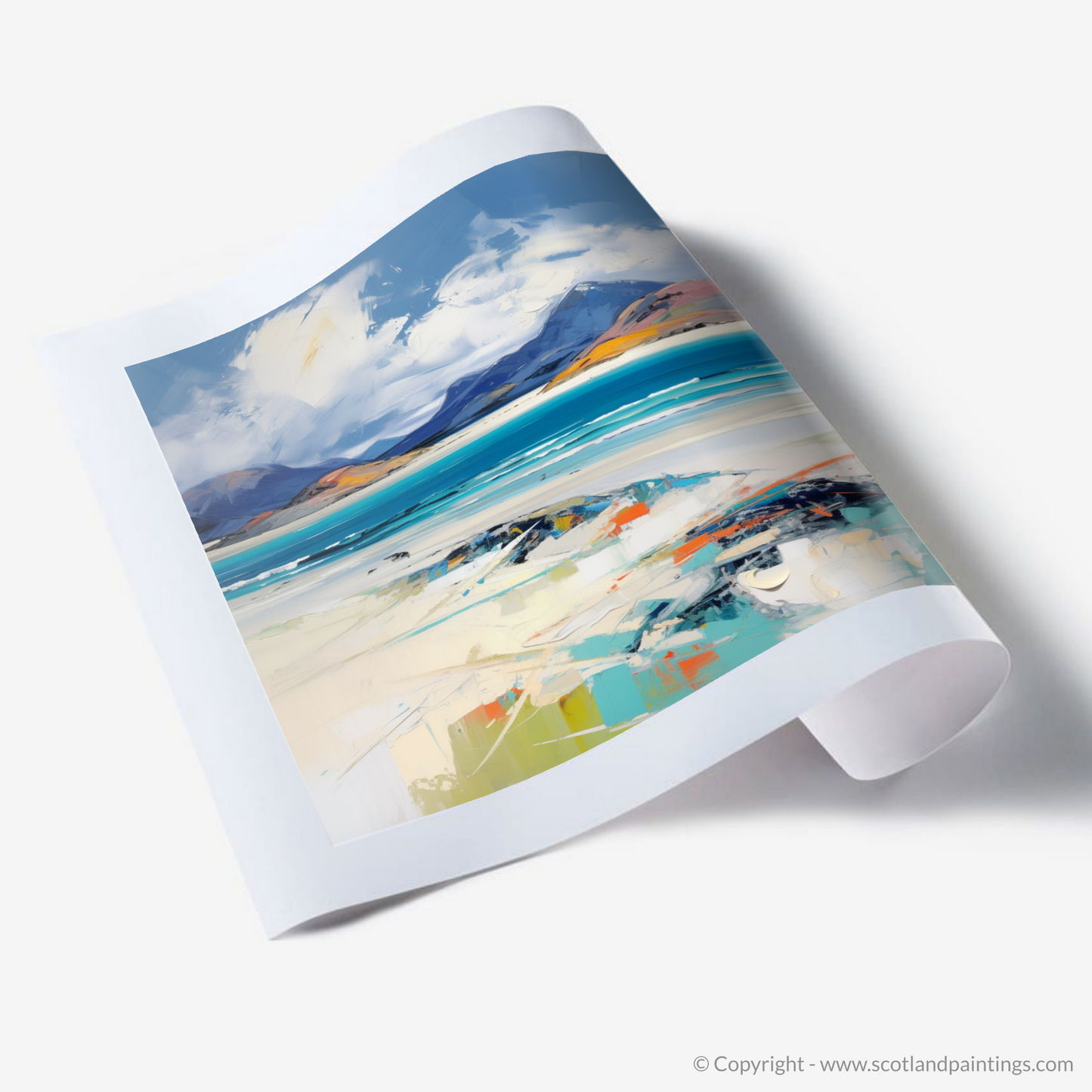 Painting and Art Print of Luskentyre Beach, Isle of Harris. Expressionist Dance of Luskentyre Beach.