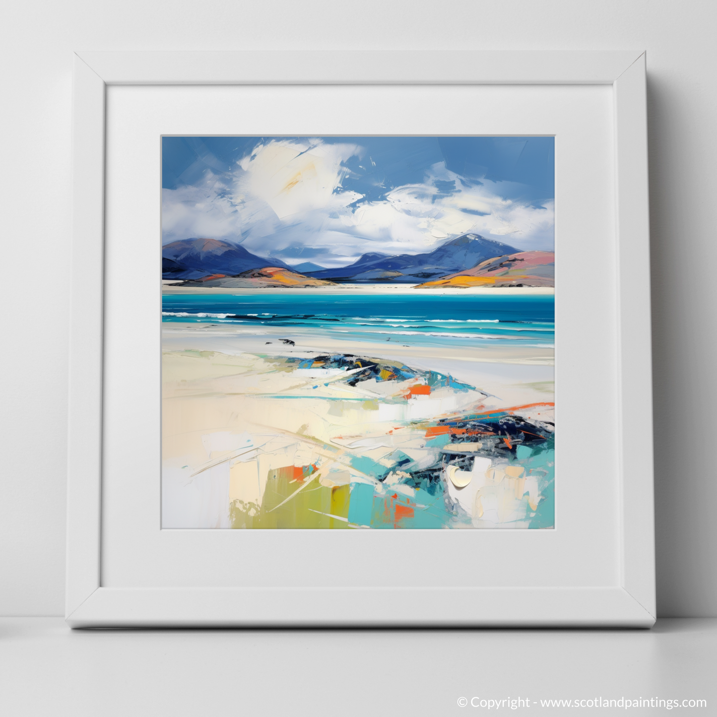 Painting and Art Print of Luskentyre Beach, Isle of Harris. Expressionist Dance of Luskentyre Beach.