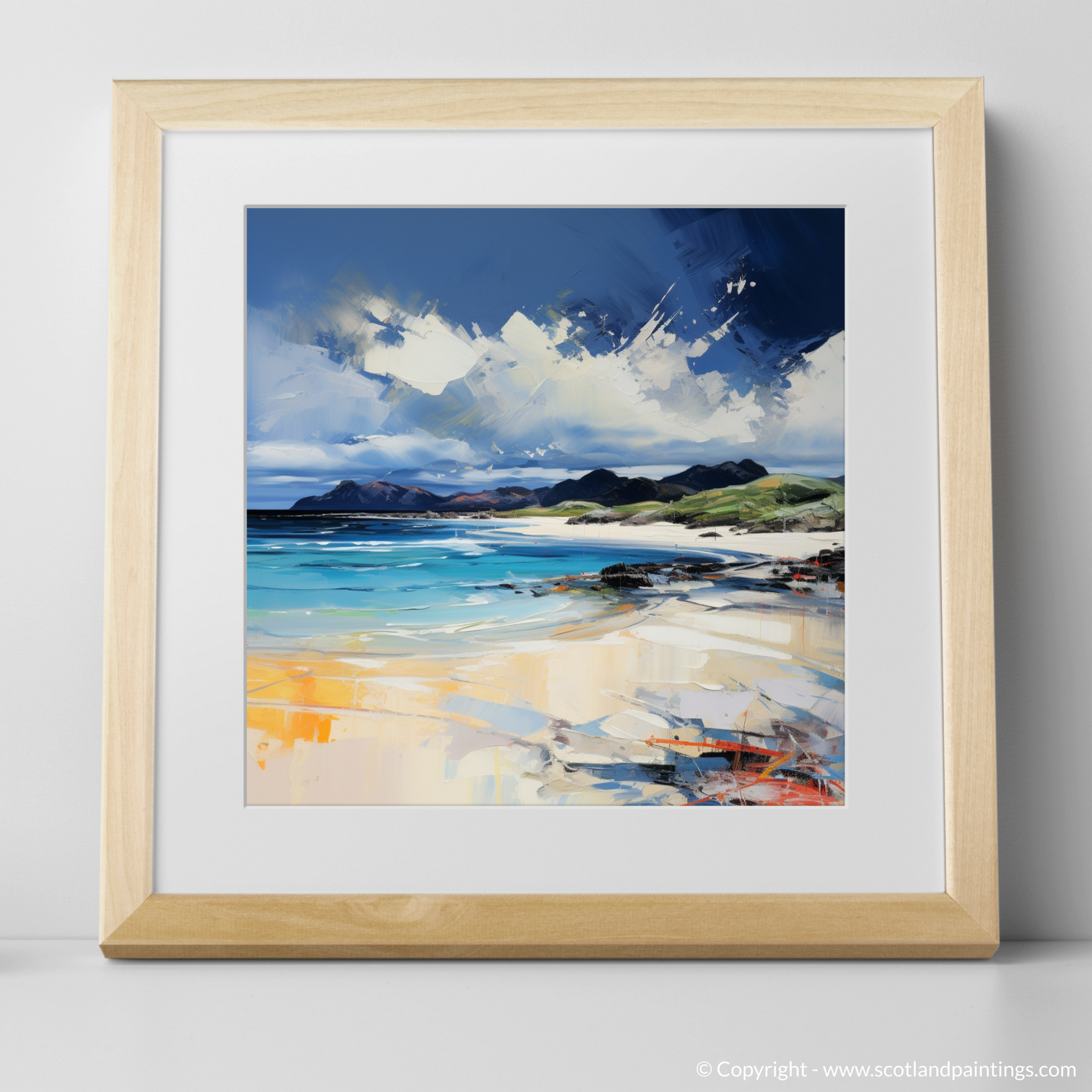 Art Print of Camusdarach Beach, Arisaig with a natural frame