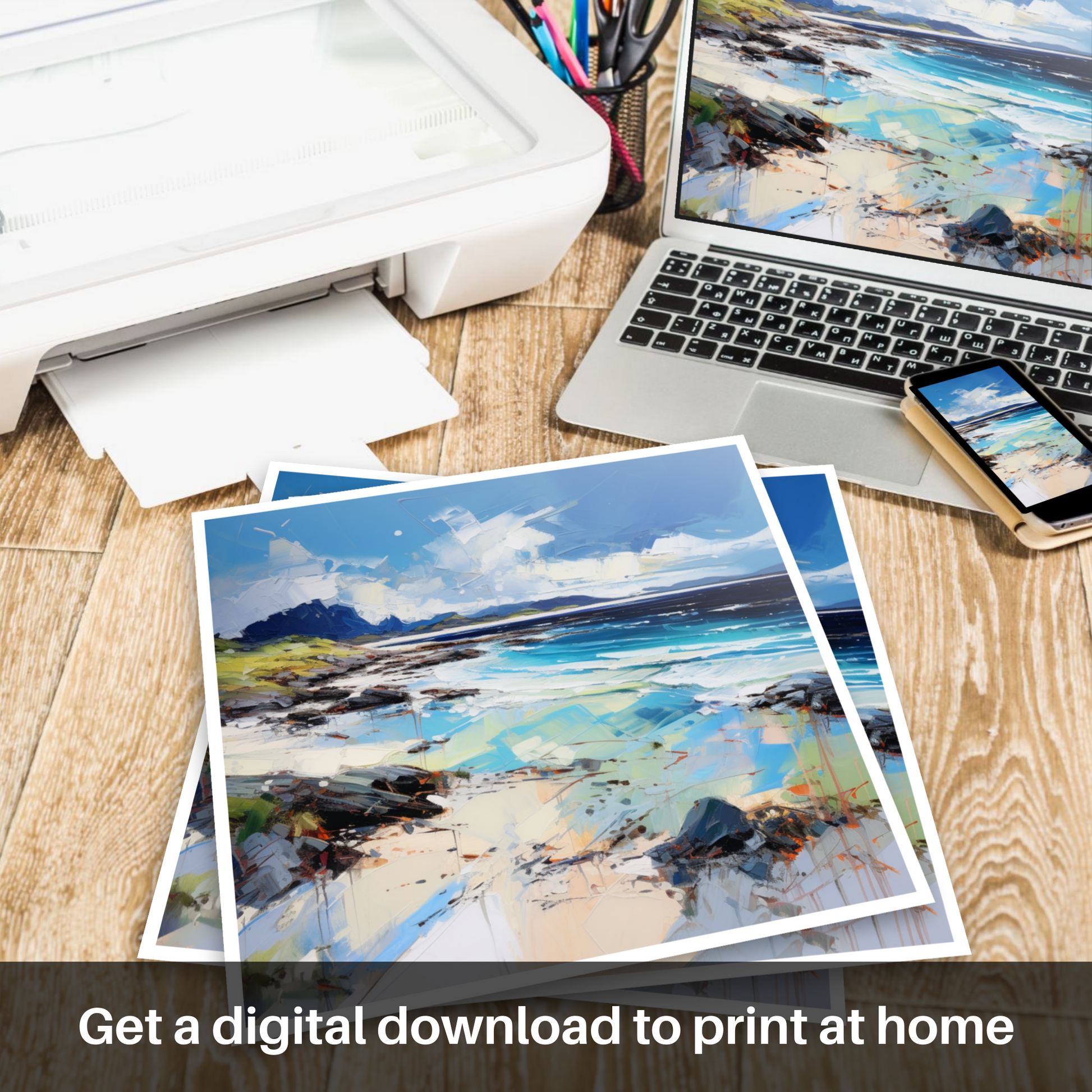 Downloadable and printable picture of Camusdarach Beach, Arisaig