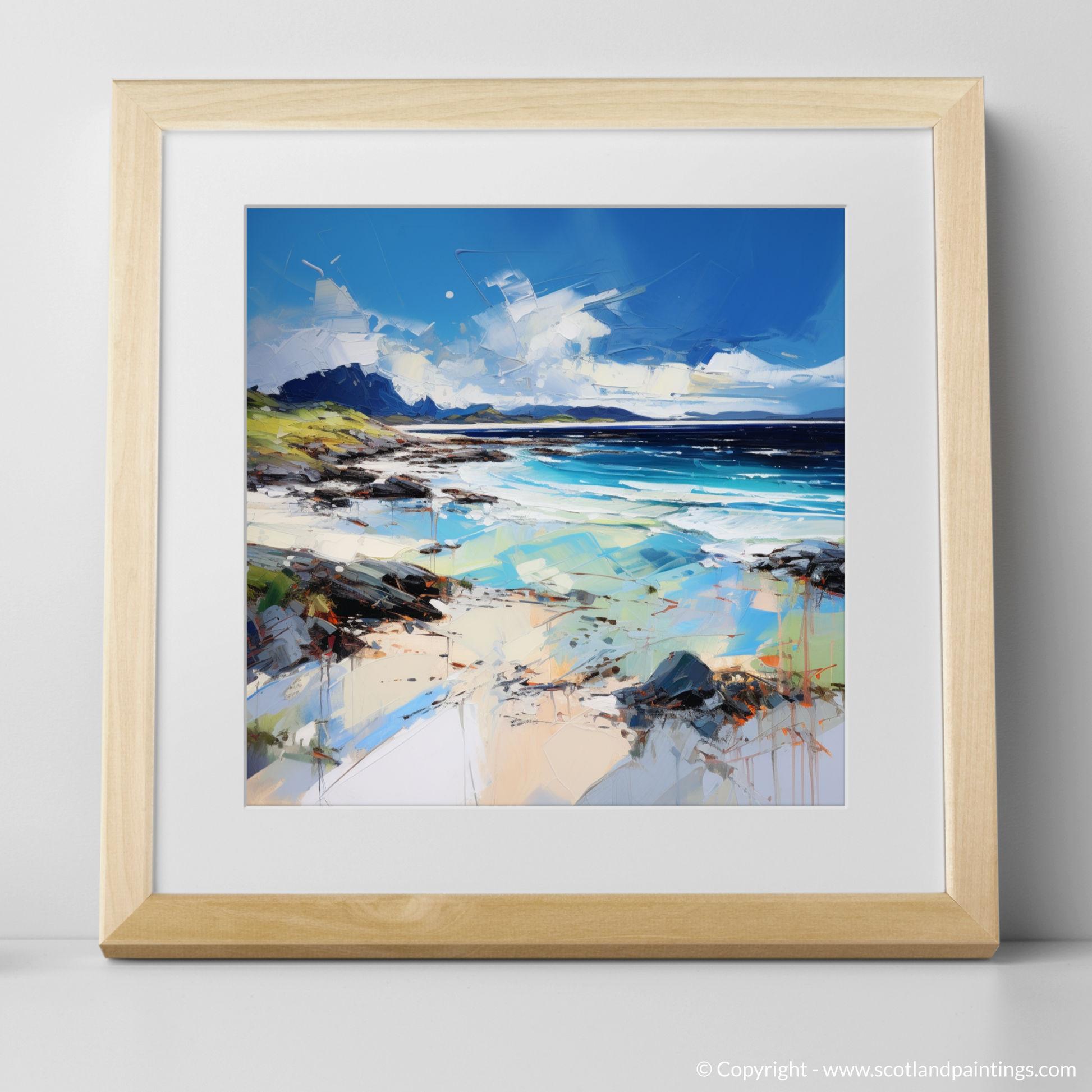 Art Print of Camusdarach Beach, Arisaig with a natural frame