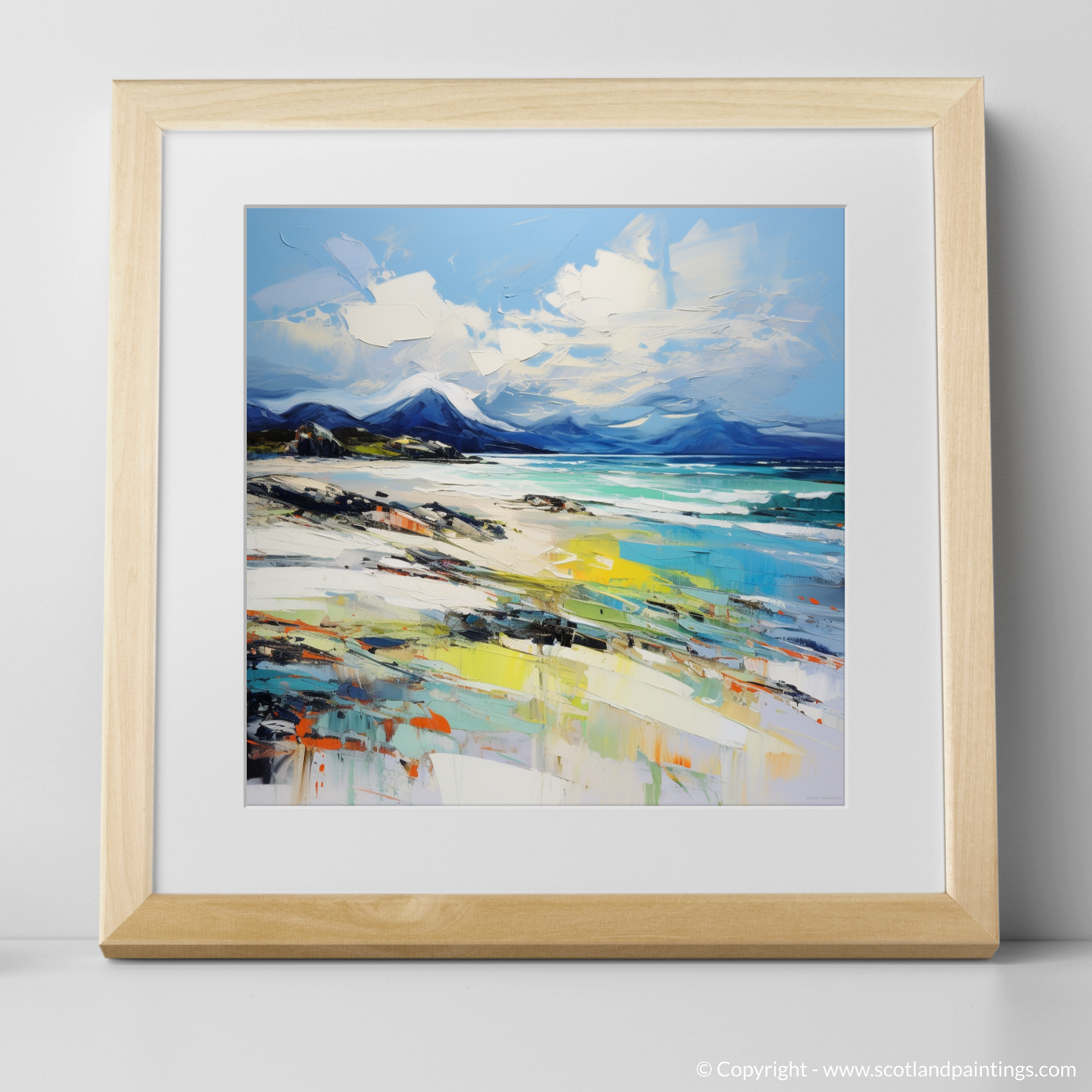 Art Print of Camusdarach Beach, Arisaig with a natural frame