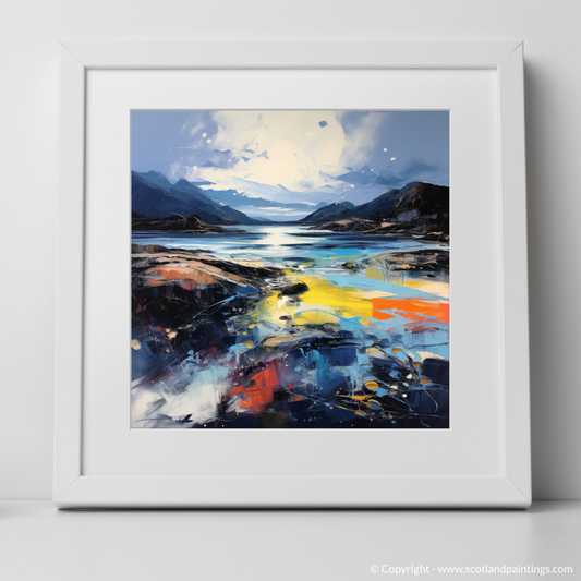 Art Print of Camusdarach Beach, Arisaig with a white frame