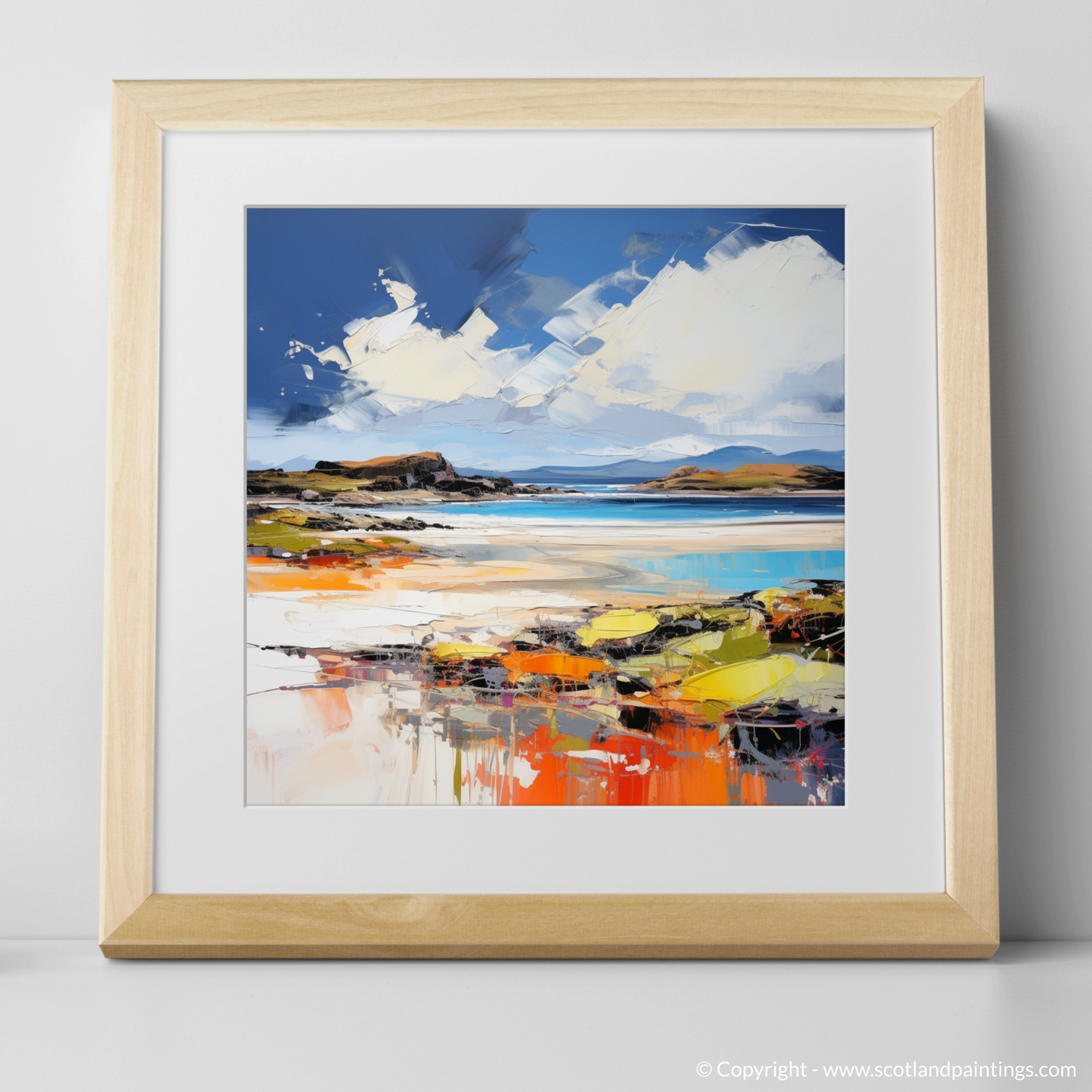 Art Print of Camusdarach Beach, Arisaig with a natural frame