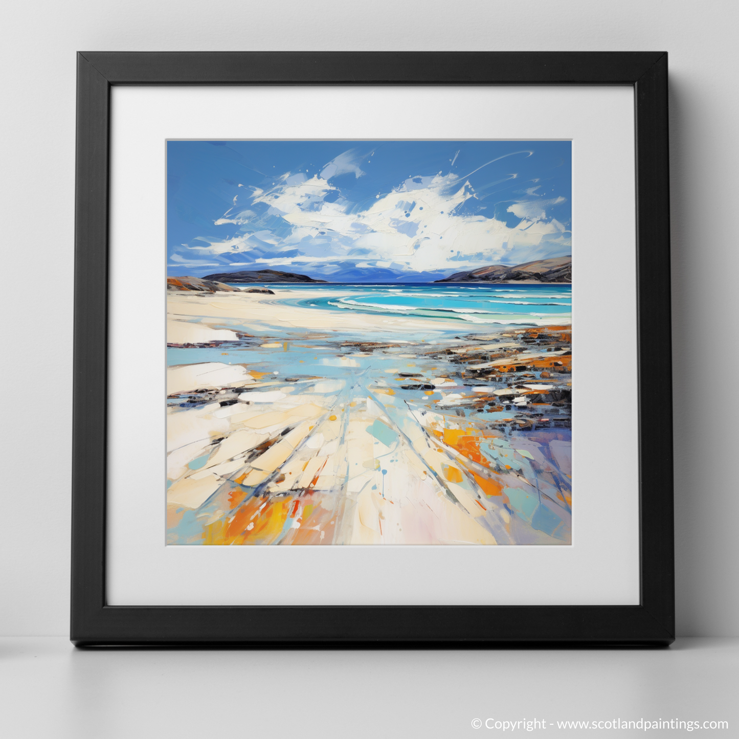 Art Print of Luskentyre Beach, Isle of Harris with a black frame