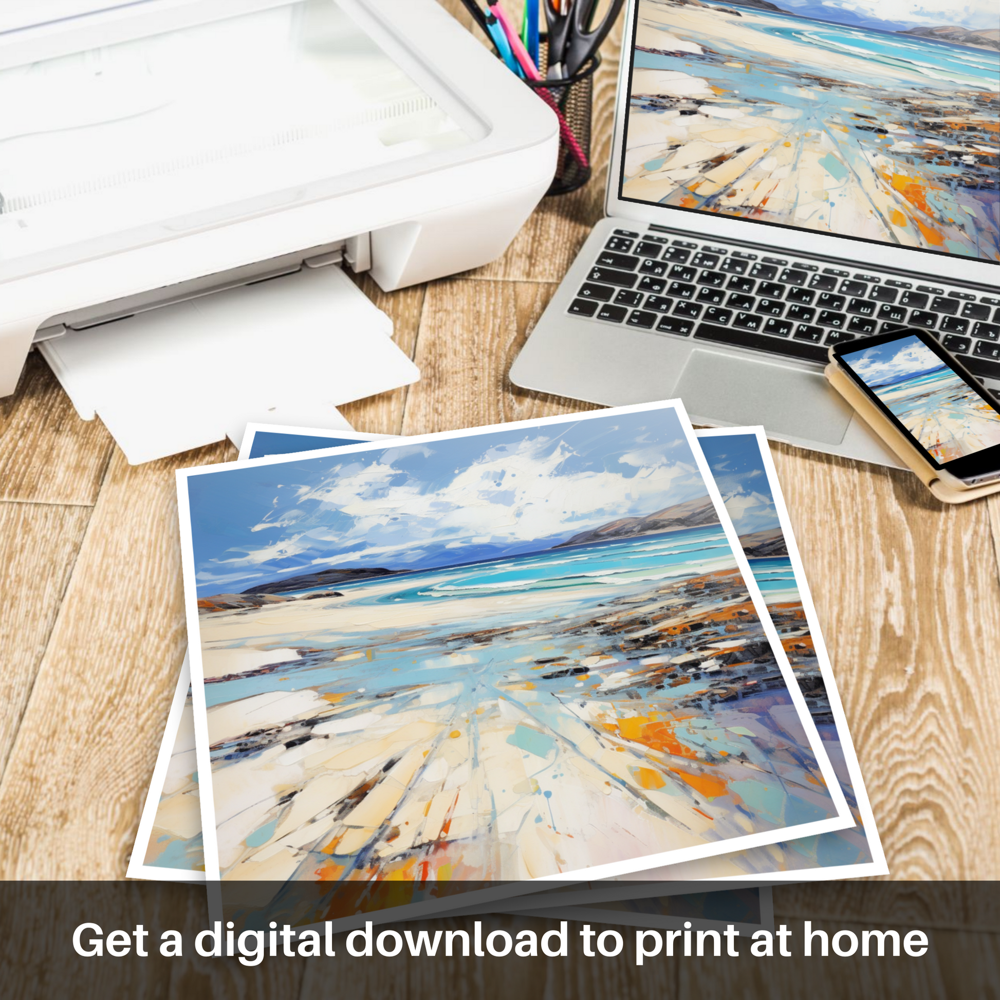 Downloadable and printable picture of Luskentyre Beach, Isle of Harris