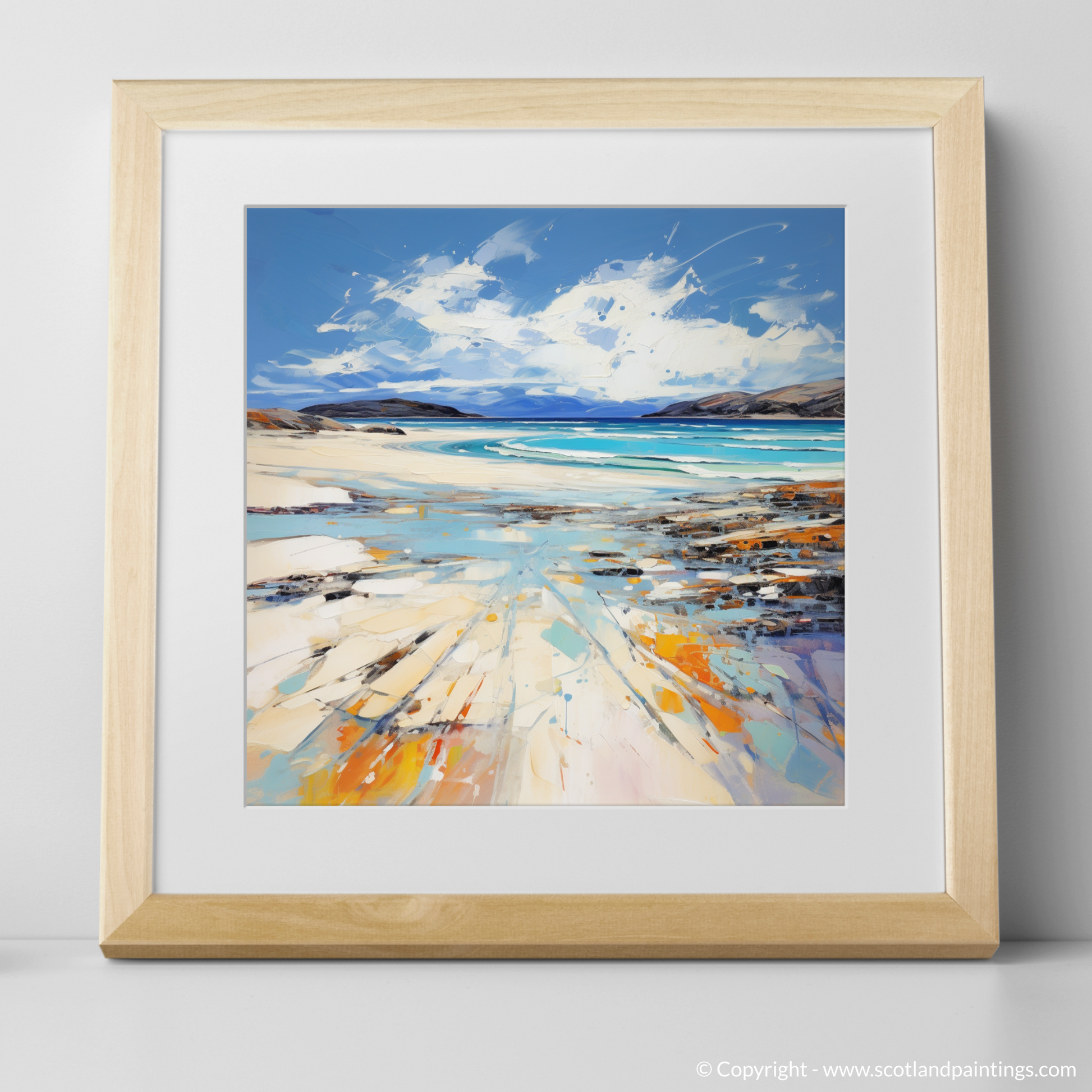 Art Print of Luskentyre Beach, Isle of Harris with a natural frame