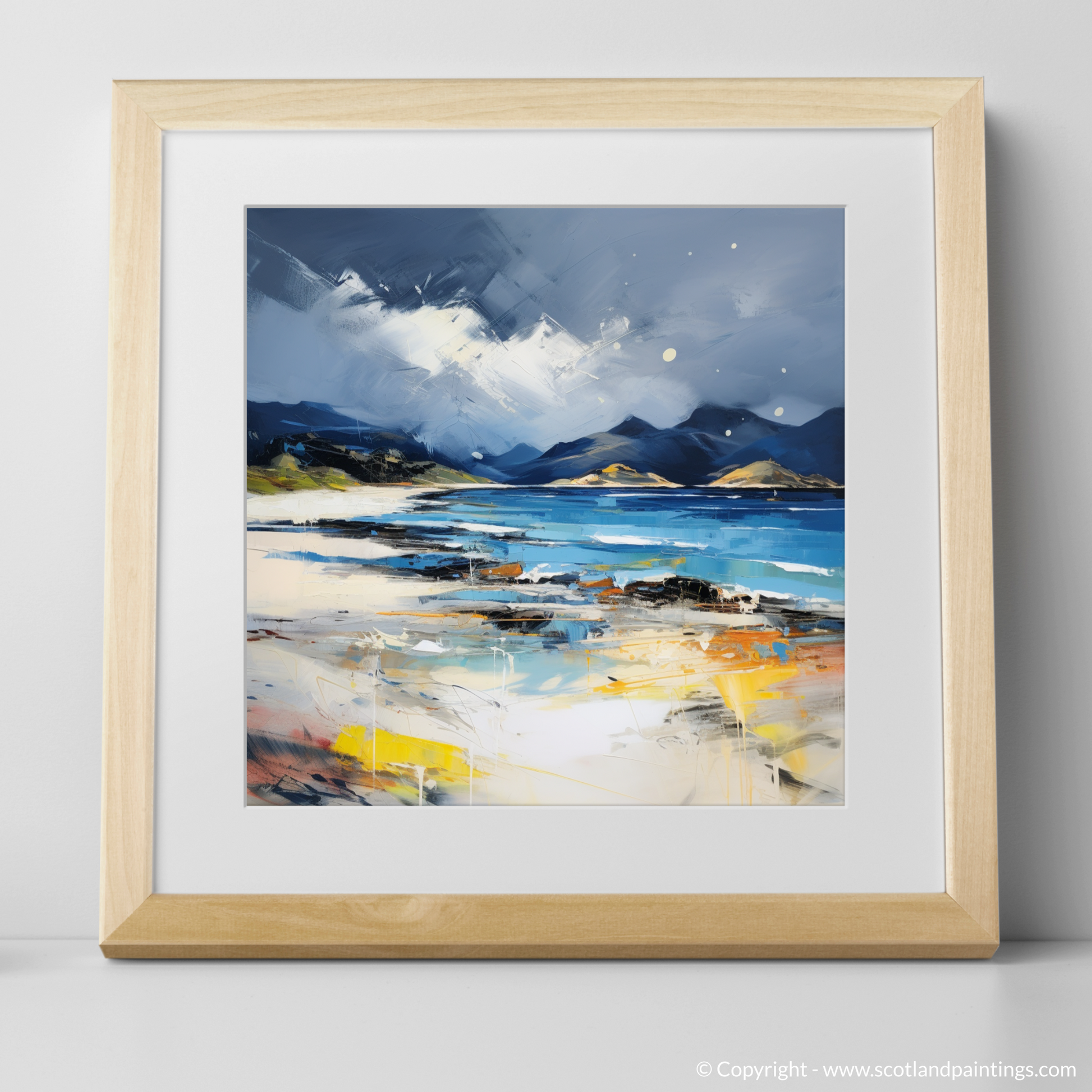 Art Print of Camusdarach Beach, Arisaig with a natural frame