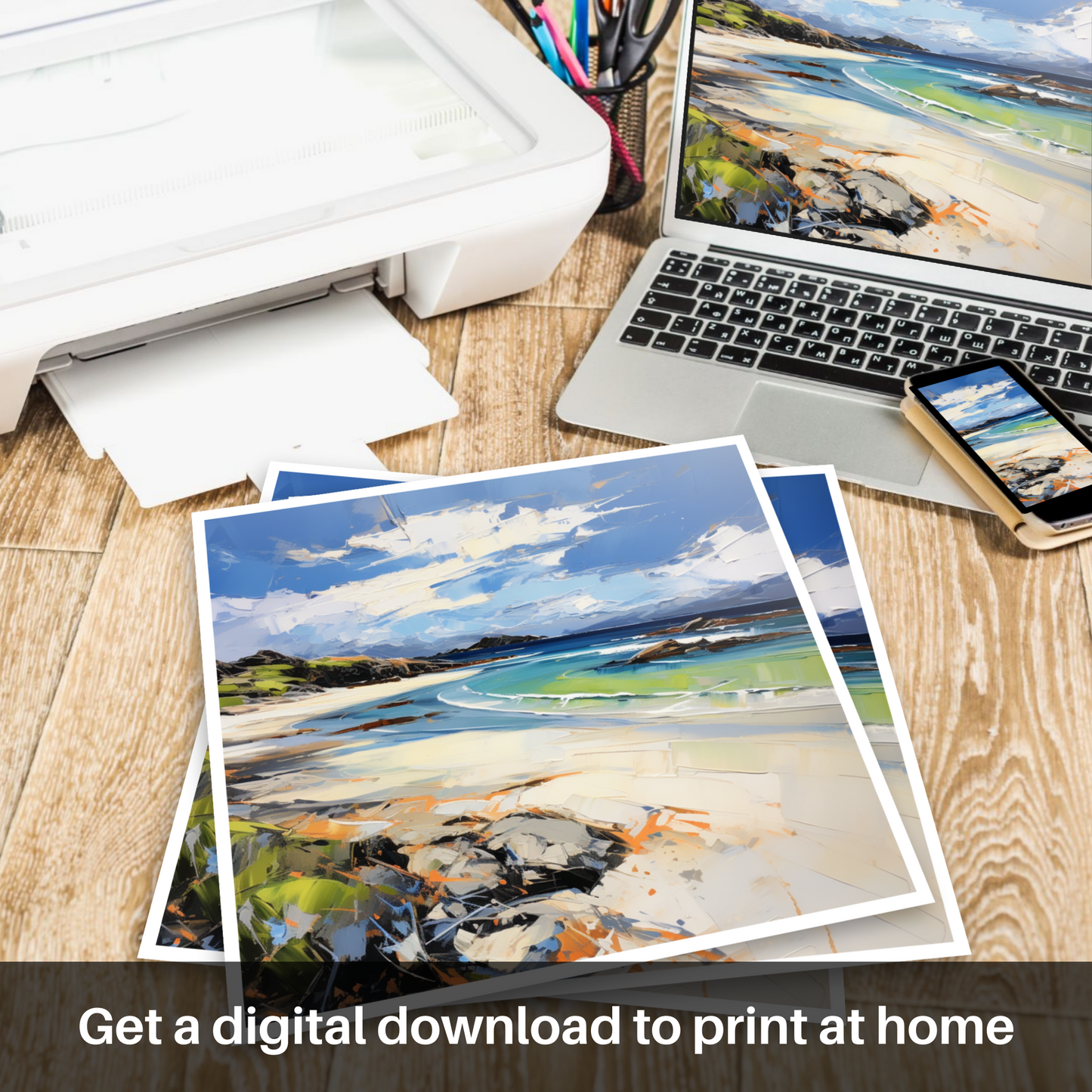 Downloadable and printable picture of Camusdarach Beach, Arisaig