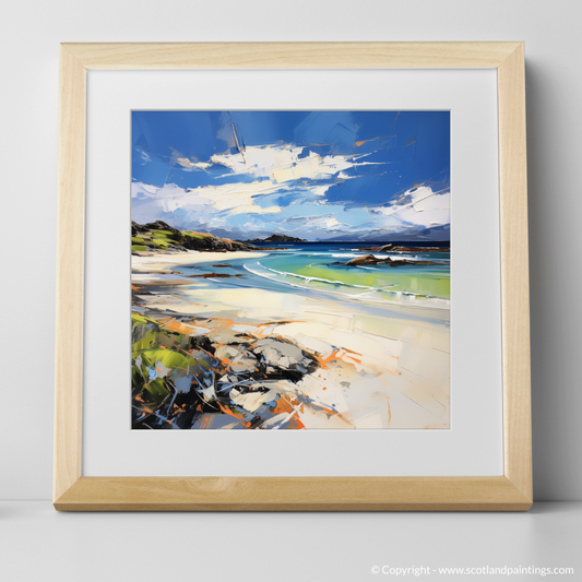 Art Print of Camusdarach Beach, Arisaig with a natural frame