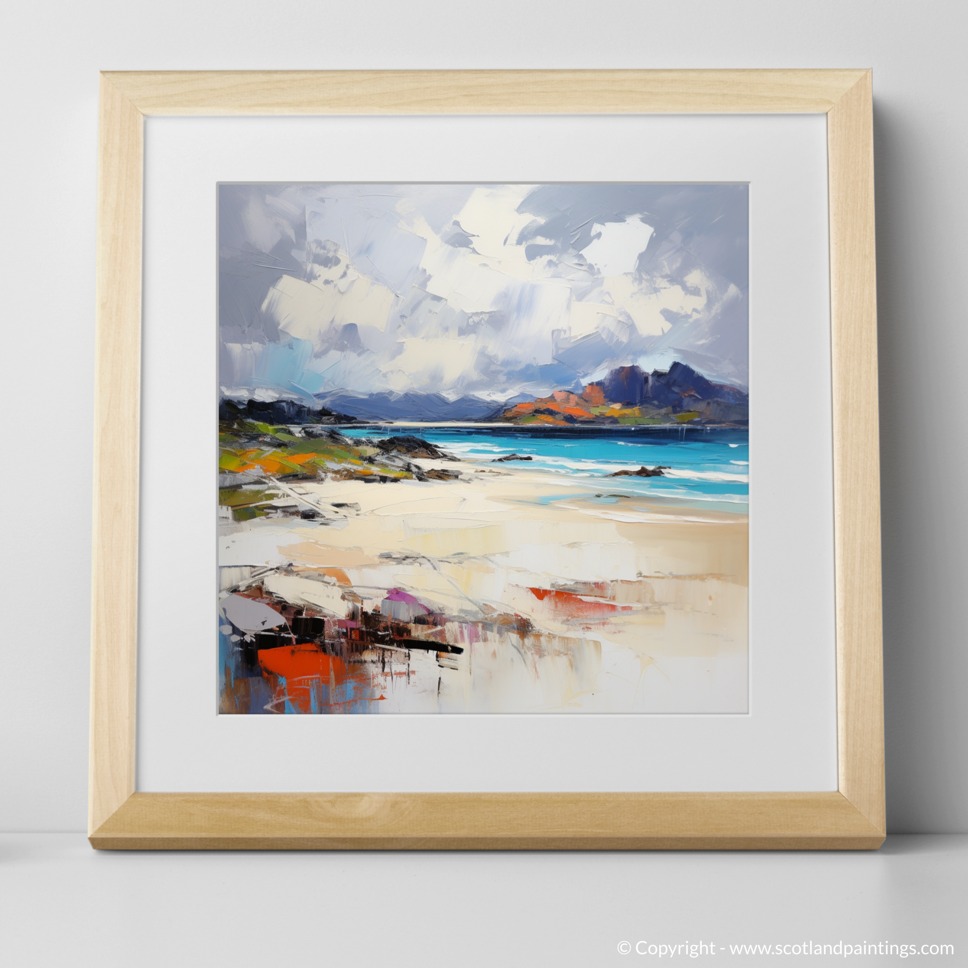 Art Print of Camusdarach Beach, Arisaig with a natural frame