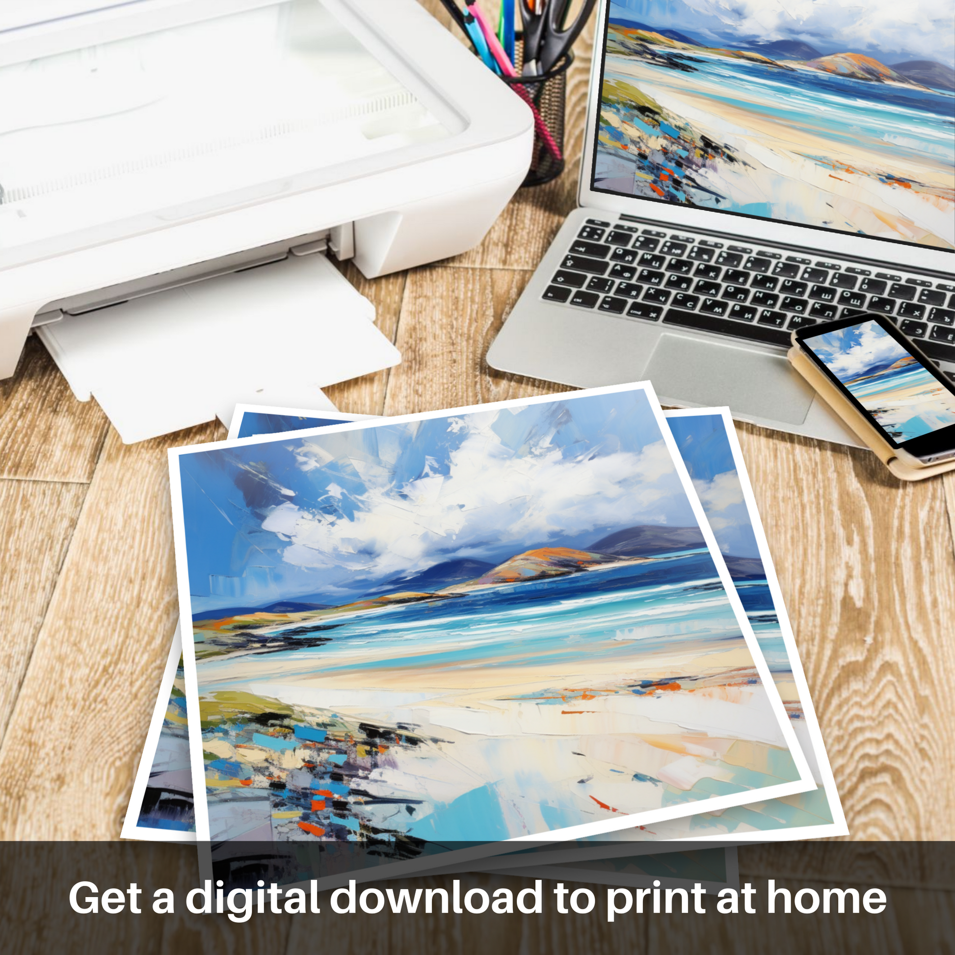 Downloadable and printable picture of Luskentyre Beach, Isle of Harris