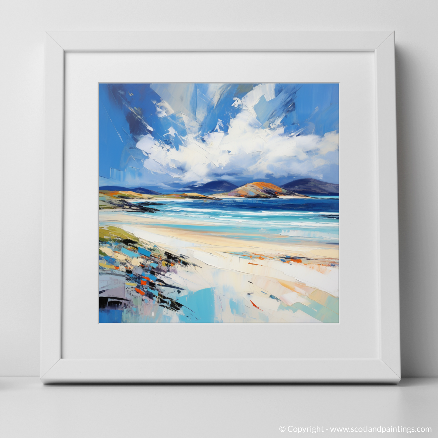 Art Print of Luskentyre Beach, Isle of Harris with a white frame