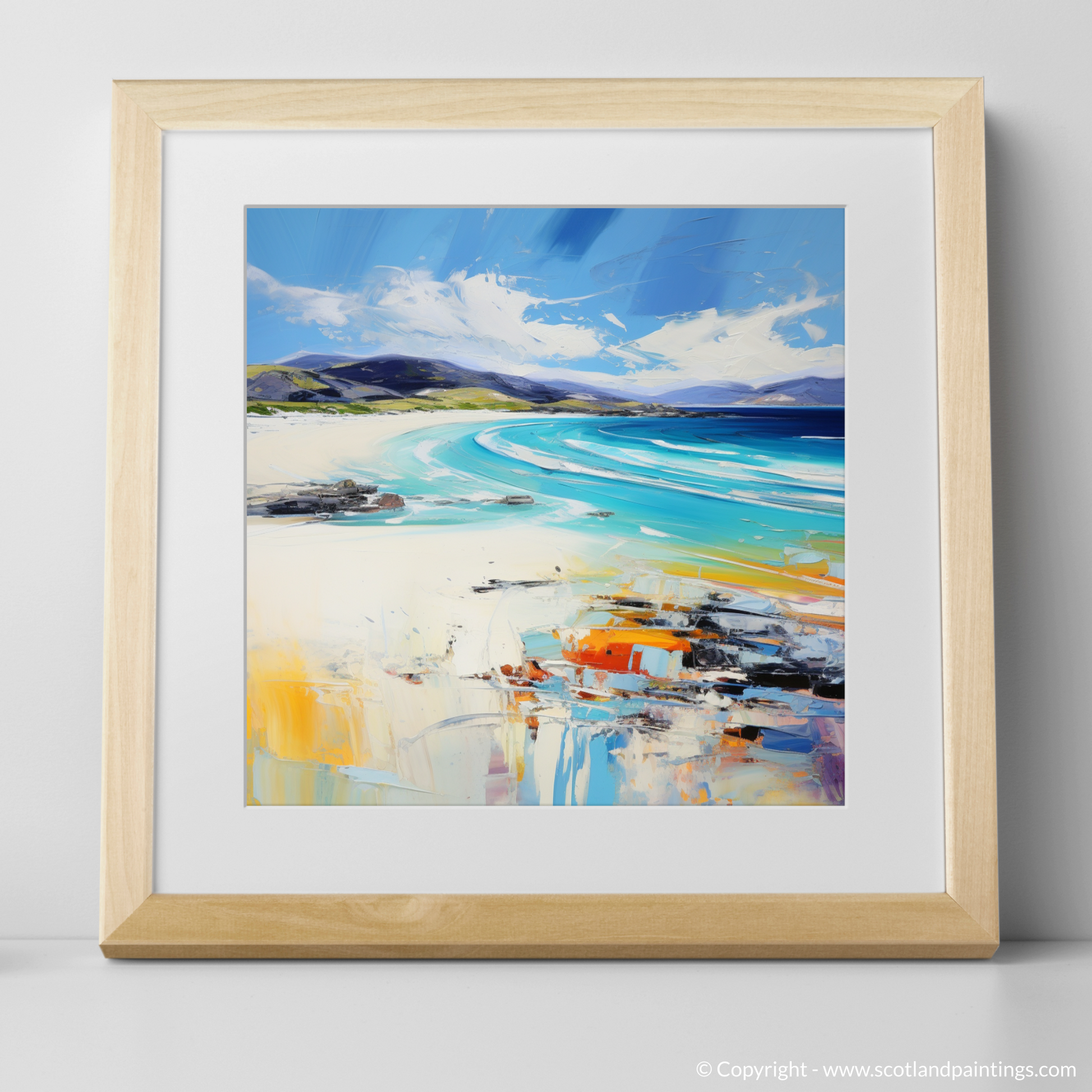 Art Print of Luskentyre Beach, Isle of Harris with a natural frame