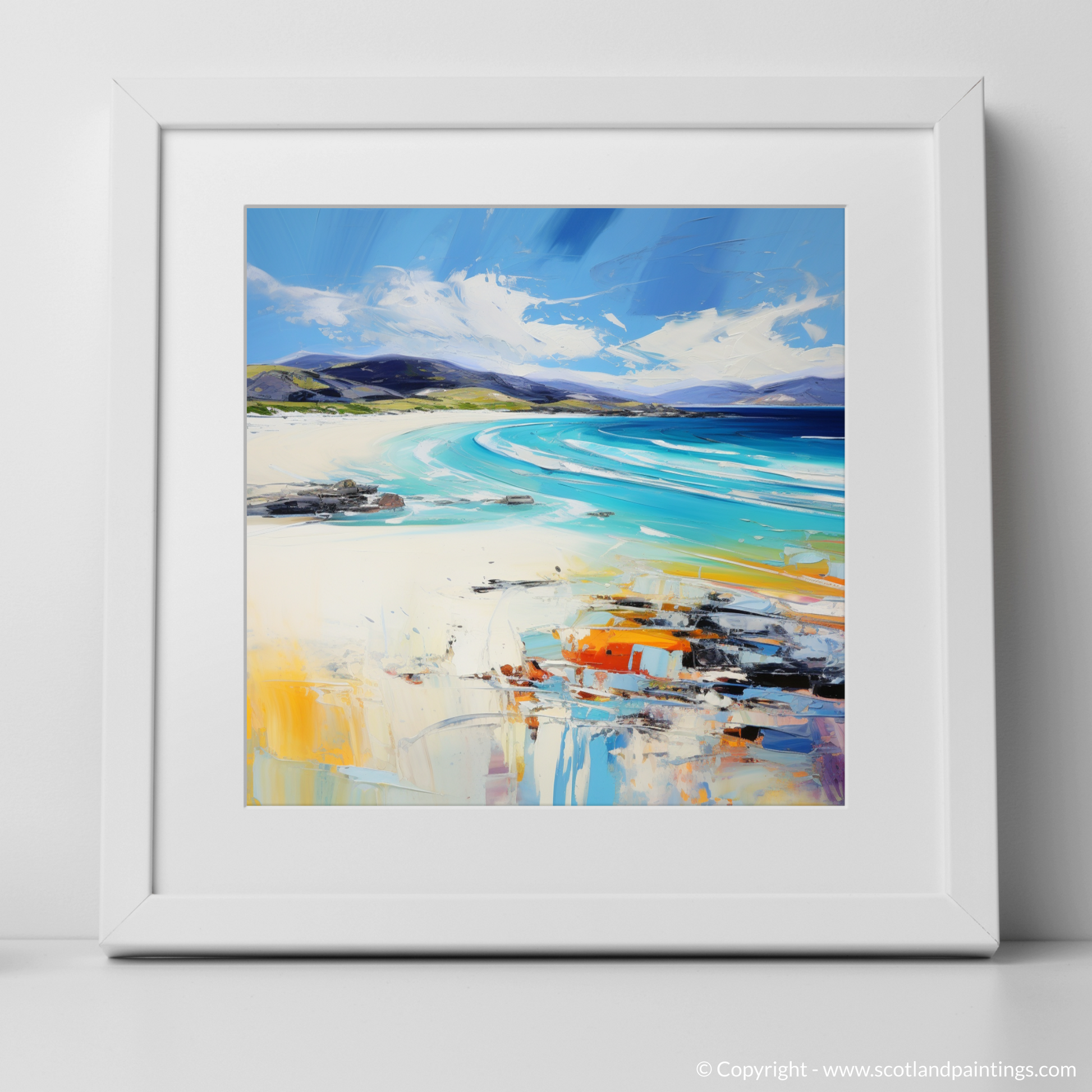 Art Print of Luskentyre Beach, Isle of Harris with a white frame