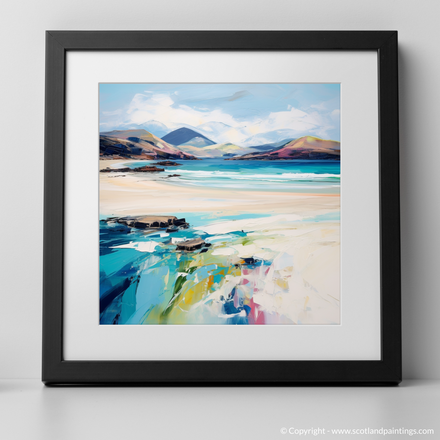 Art Print of Luskentyre Beach, Isle of Harris with a black frame