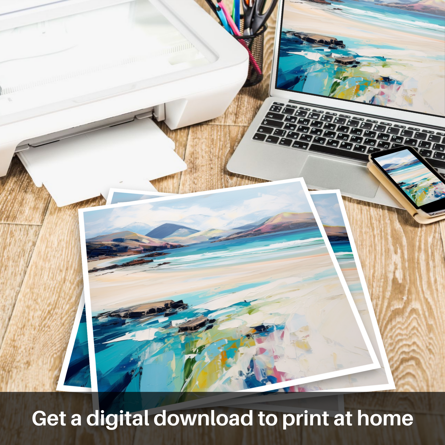 Downloadable and printable picture of Luskentyre Beach, Isle of Harris