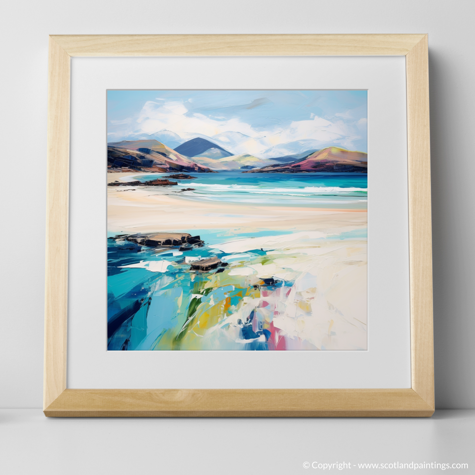 Art Print of Luskentyre Beach, Isle of Harris with a natural frame