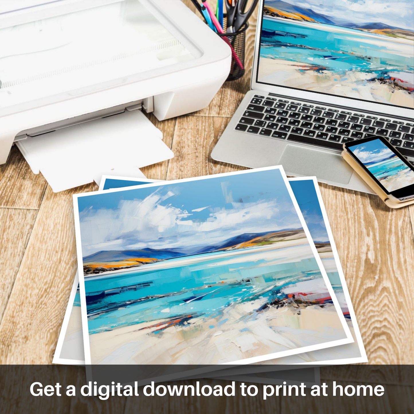 Downloadable and printable picture of Luskentyre Beach, Isle of Harris